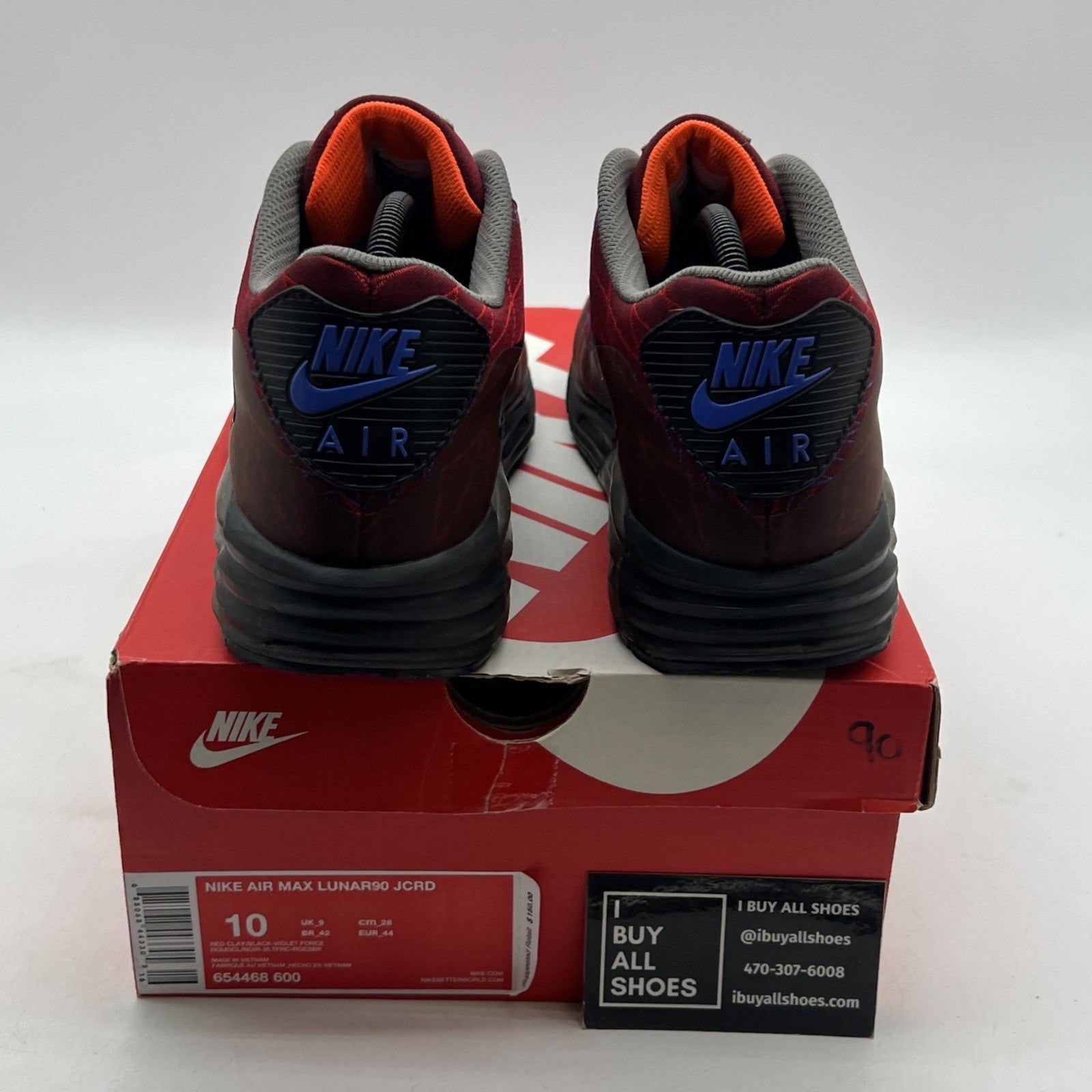 Size 10 - Nike Air Max Lunar 90 Jacquard Red Clay (654468-600)
