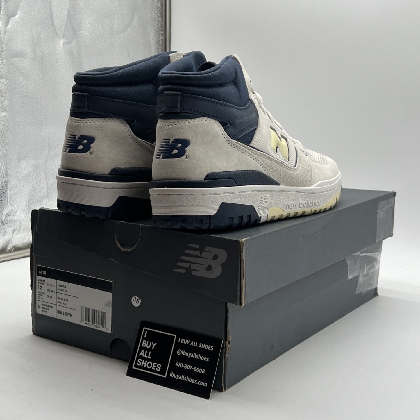 Size 12 - NEW BALANCE 650R SEA SALT NAVY MEN'S SHOES (BB650RVN)