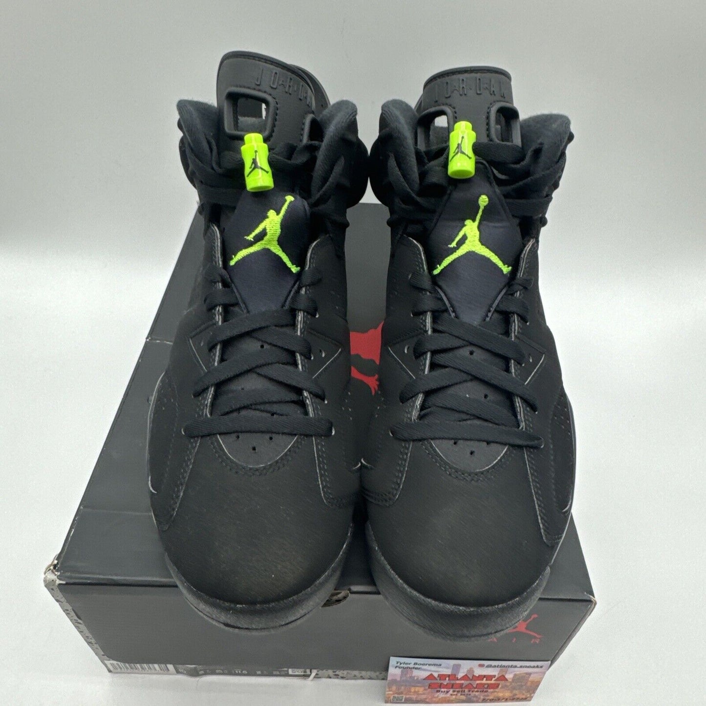 Size 10 - Jordan 6 Retro Electric Green 2021 Black Suede Icy Cream Soles Wit Box