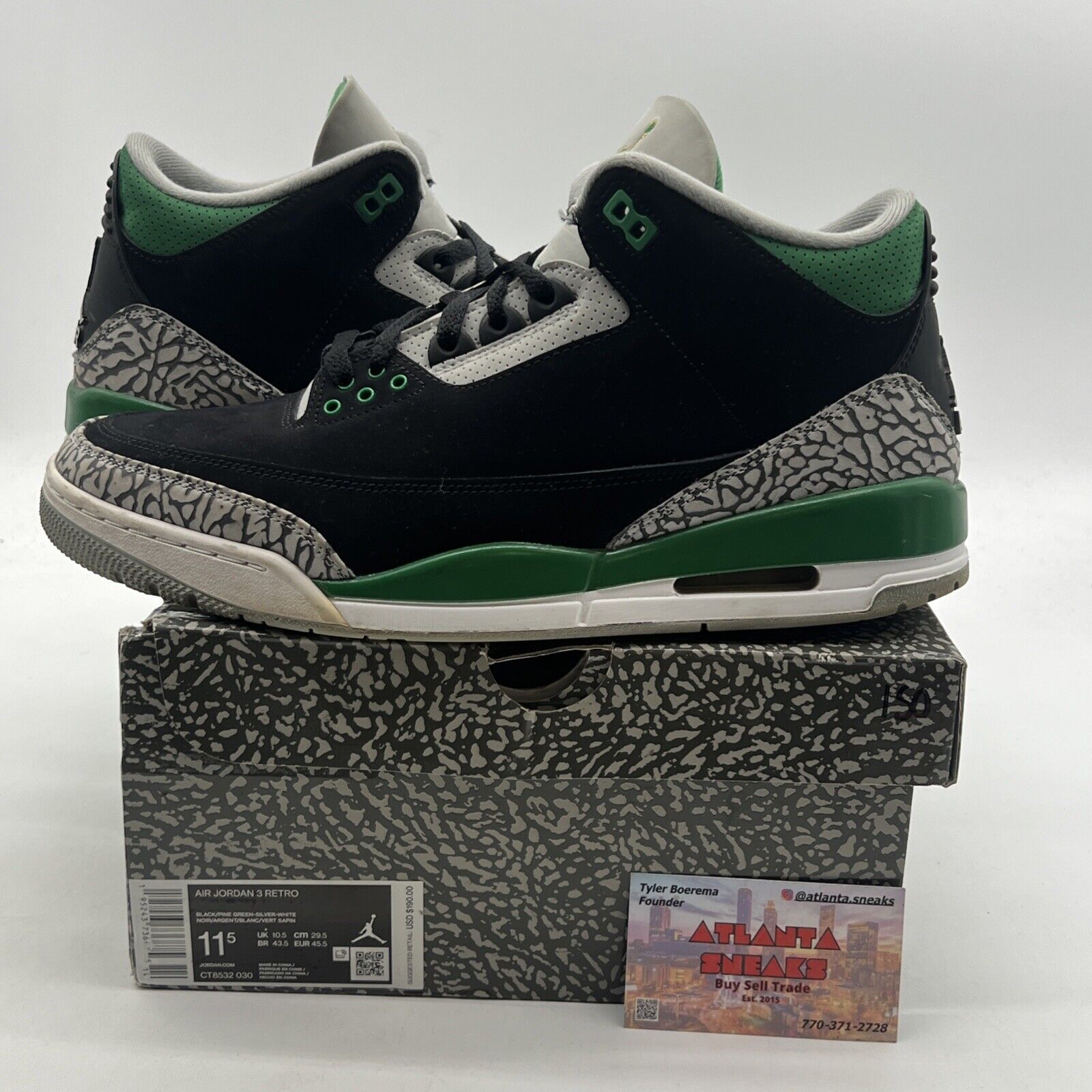 Size 11.5 - Air Jordan 3 Retro Mid Pine Green (CT8532-030)