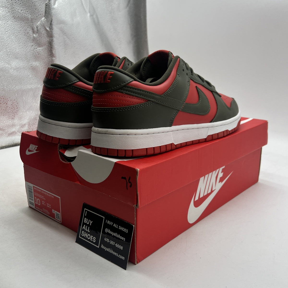 Size 10 - Nike Dunk Low Cargo Khaki Mystic Red (DV0833-600)