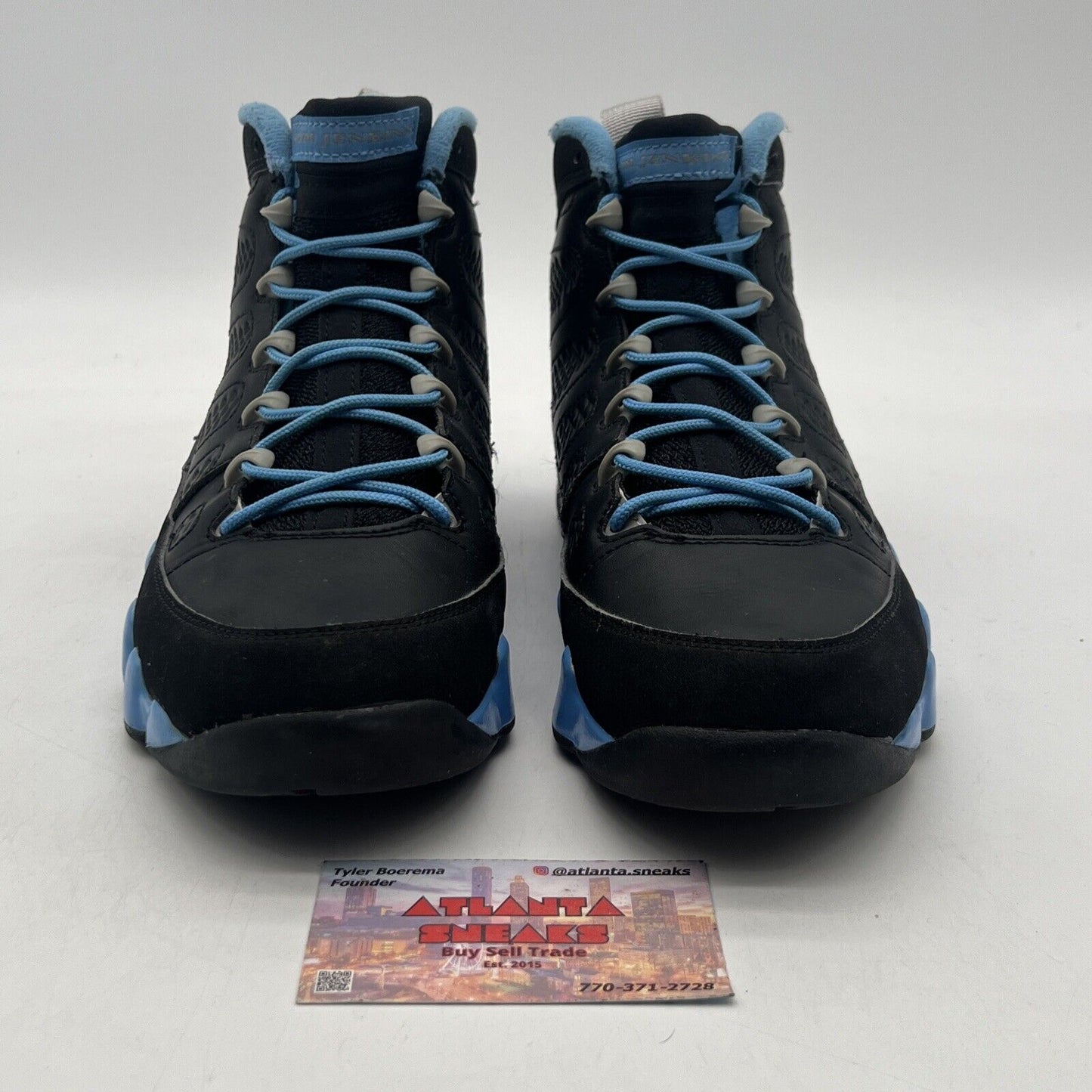 Size 8 - Air Jordan 9 Retro Slim Jenkins Black Blue Leather (302370-045)