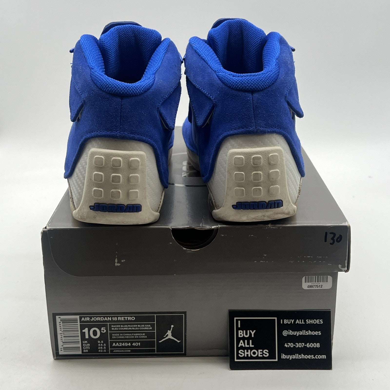 Size 10.5 - Air Jordan 18 Retro Blue Suede (AA2494-401)
