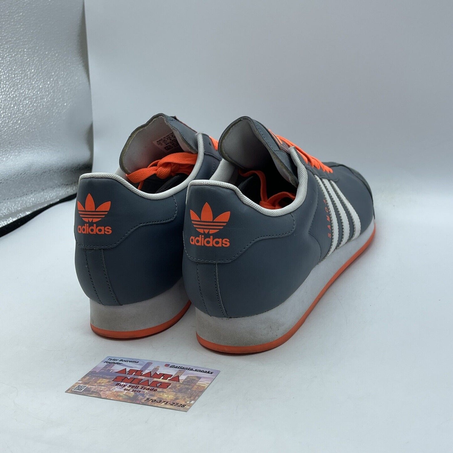 Size 13 - Adidas Samoa PYV Gray Orange Leather Suede (G66154)