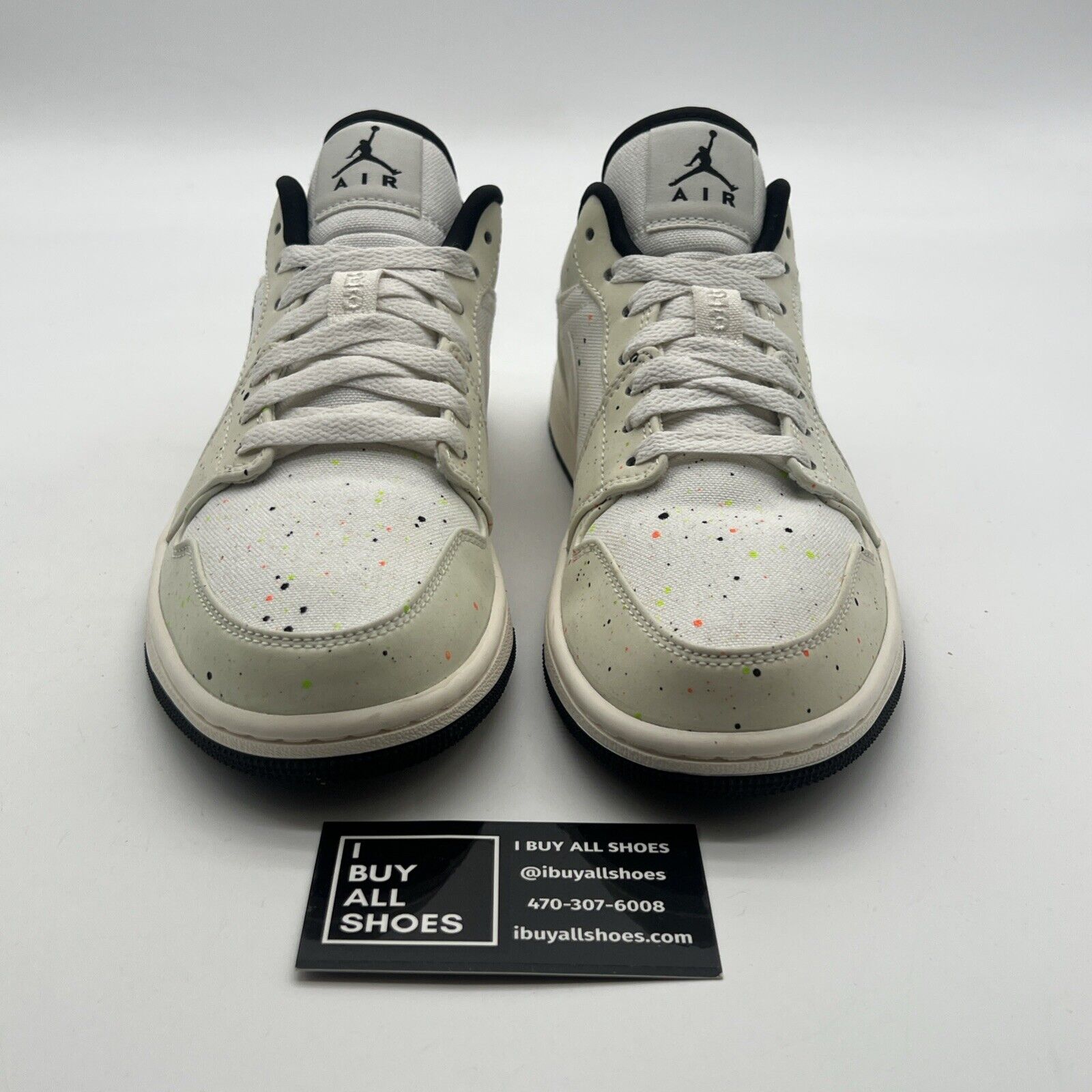 Size 8 - Air Jordan 1 Low Brushstroke Swoosh - Paint Splatter (DM3528-100)