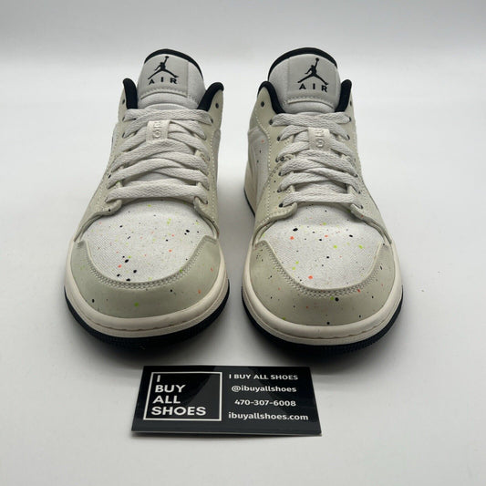 Size 8 - Air Jordan 1 Low Brushstroke Swoosh - Paint Splatter (DM3528-100)