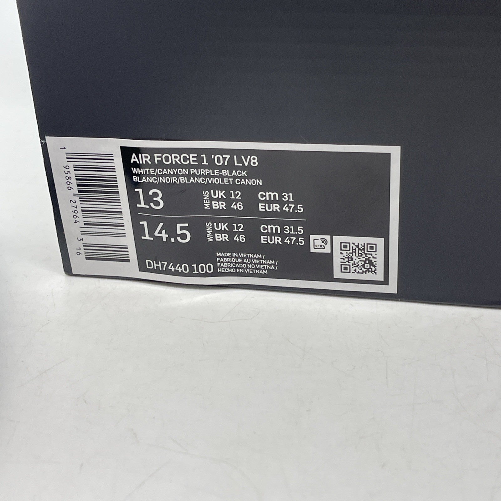 Size 13 - Nike Air Force 1 '07 LV8 Hoops - White Canyon Purple (DH7440-100)