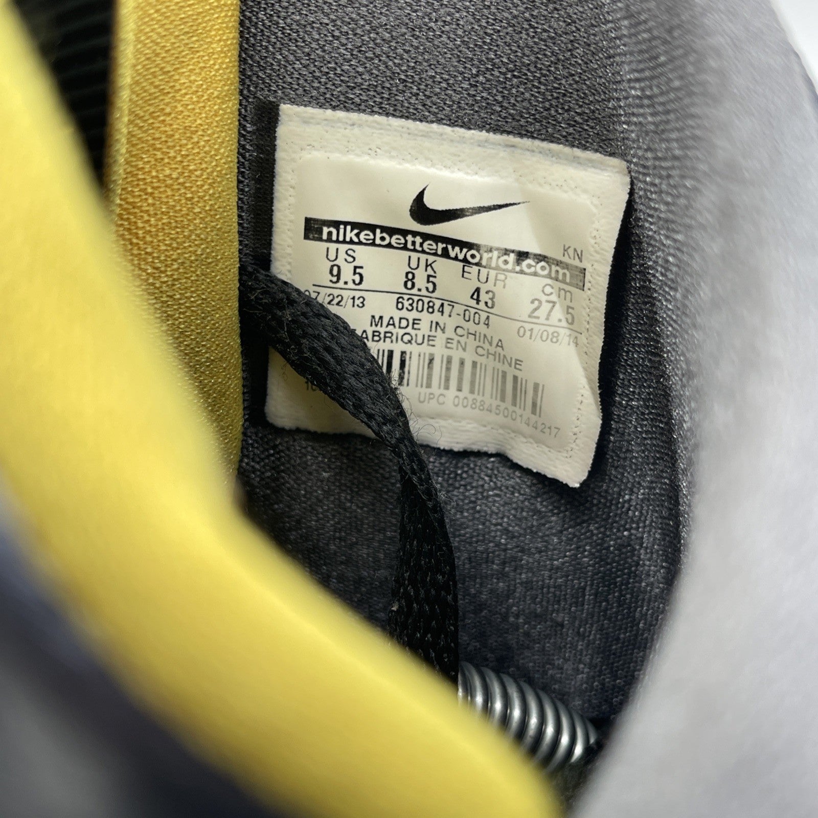 Size 9.5 - Nike Kobe 9 Elite Inspiration Black Yellow Suede (630847-004)