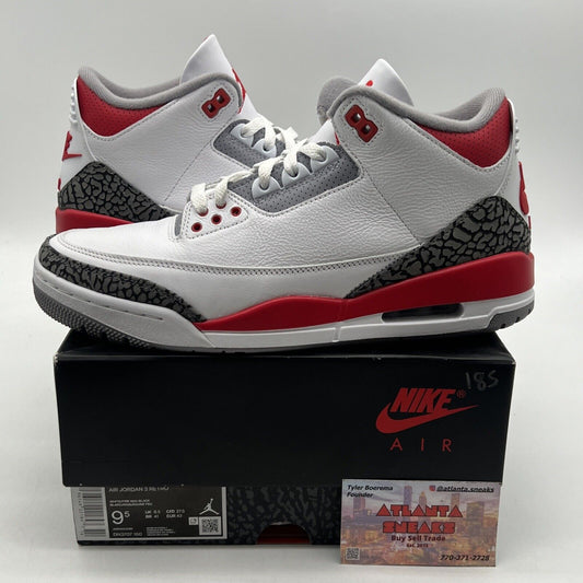 Size 9.5 - Jordan 3 Retro Mid Fire Red Black White Leather (DN3707-160)