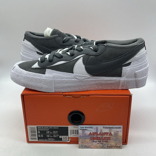 Size 8 - Nike sacai x Blazer Low Iron Grey Suede White Leather (DD1877-002)