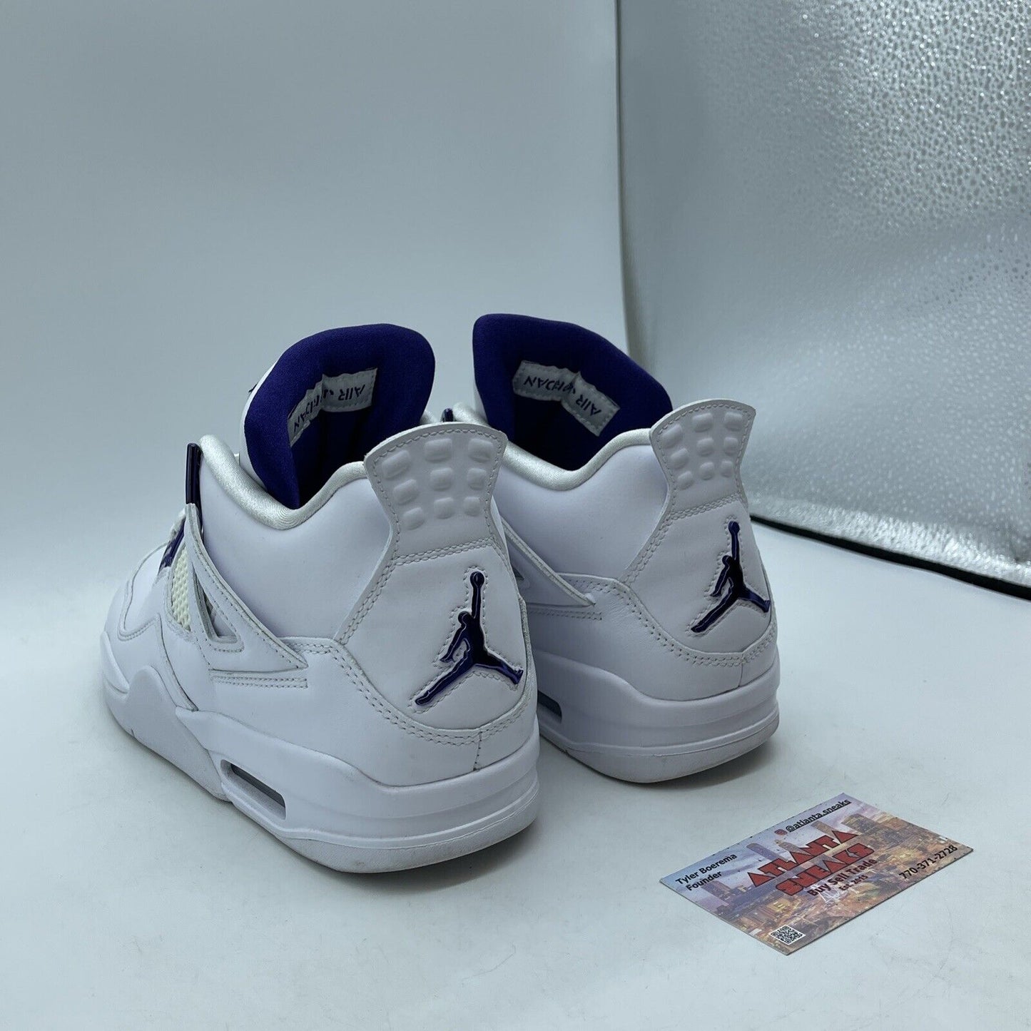 Size 8.5 - Jordan 4 Retro Mid Purple Metallic White Leather (CT8527-115)