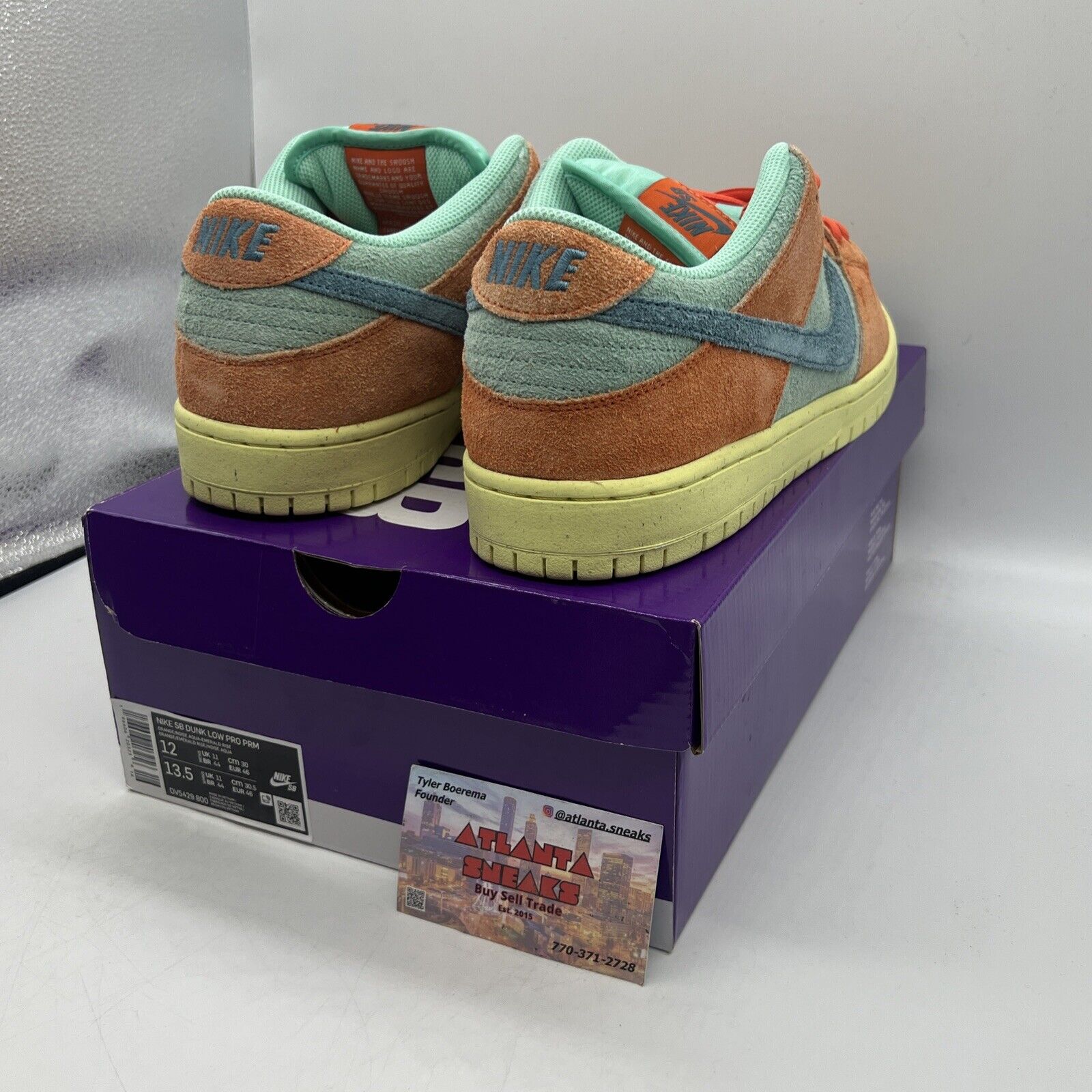 Size 12 - Nike SB Dunk Low Orange Emerald Rise Brand New Og All