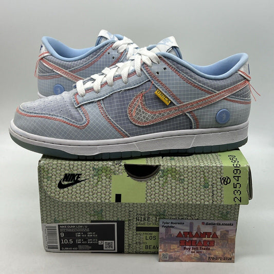 Size 9 - Nike Dunk Low x Union LA Passport Pack - Argon White Blue (DJ9649-400)