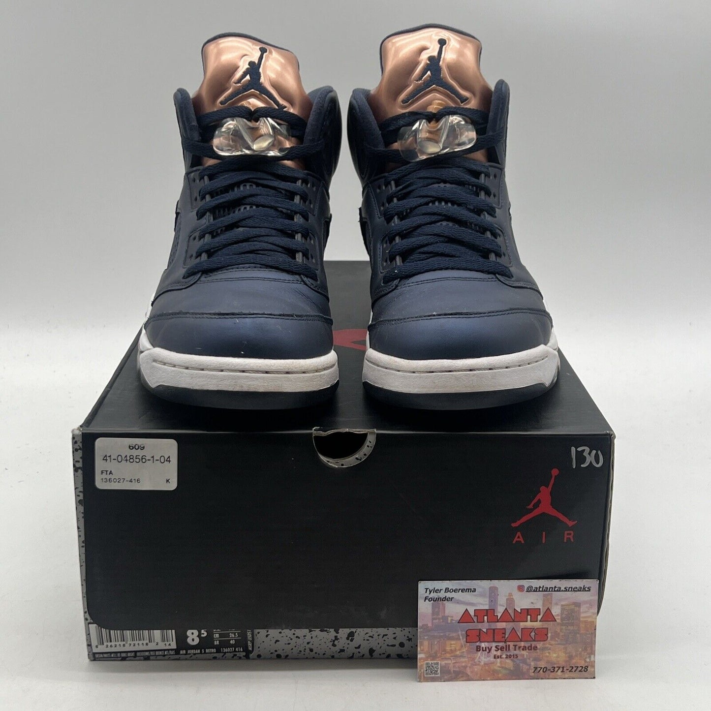 Size 8.5 - Air Jordan 5 Retro Bronze Navy White Rose Gold (136027-416)