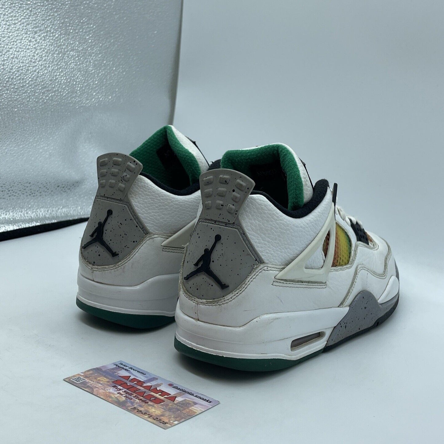 Size 10W - Air Jordan 4 Retro Rasta Green Gray White Orange (AQ9129-100)