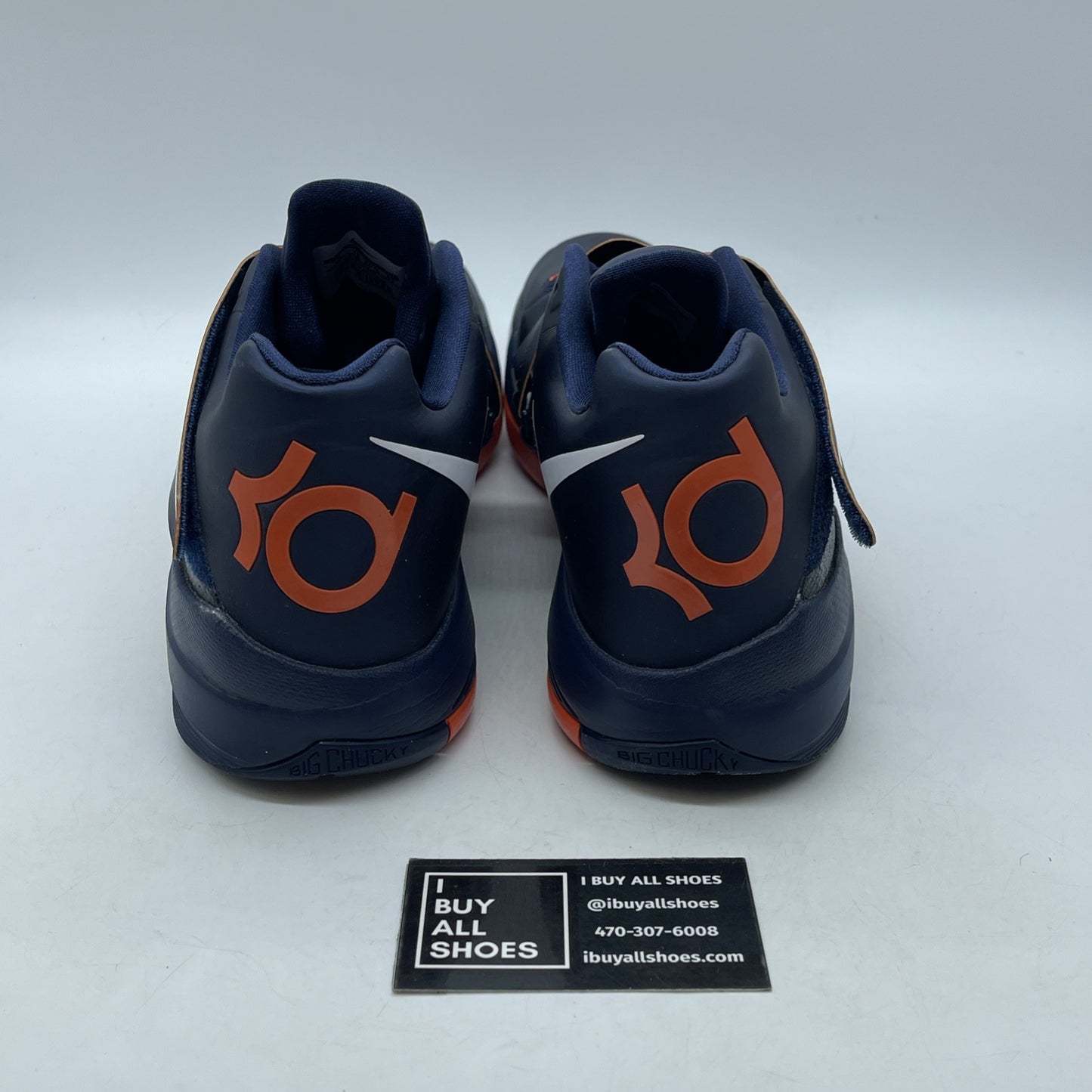 Size 13 - Nike Zoom KD 4 Midnight Navy White Orange Leather (473679-400)