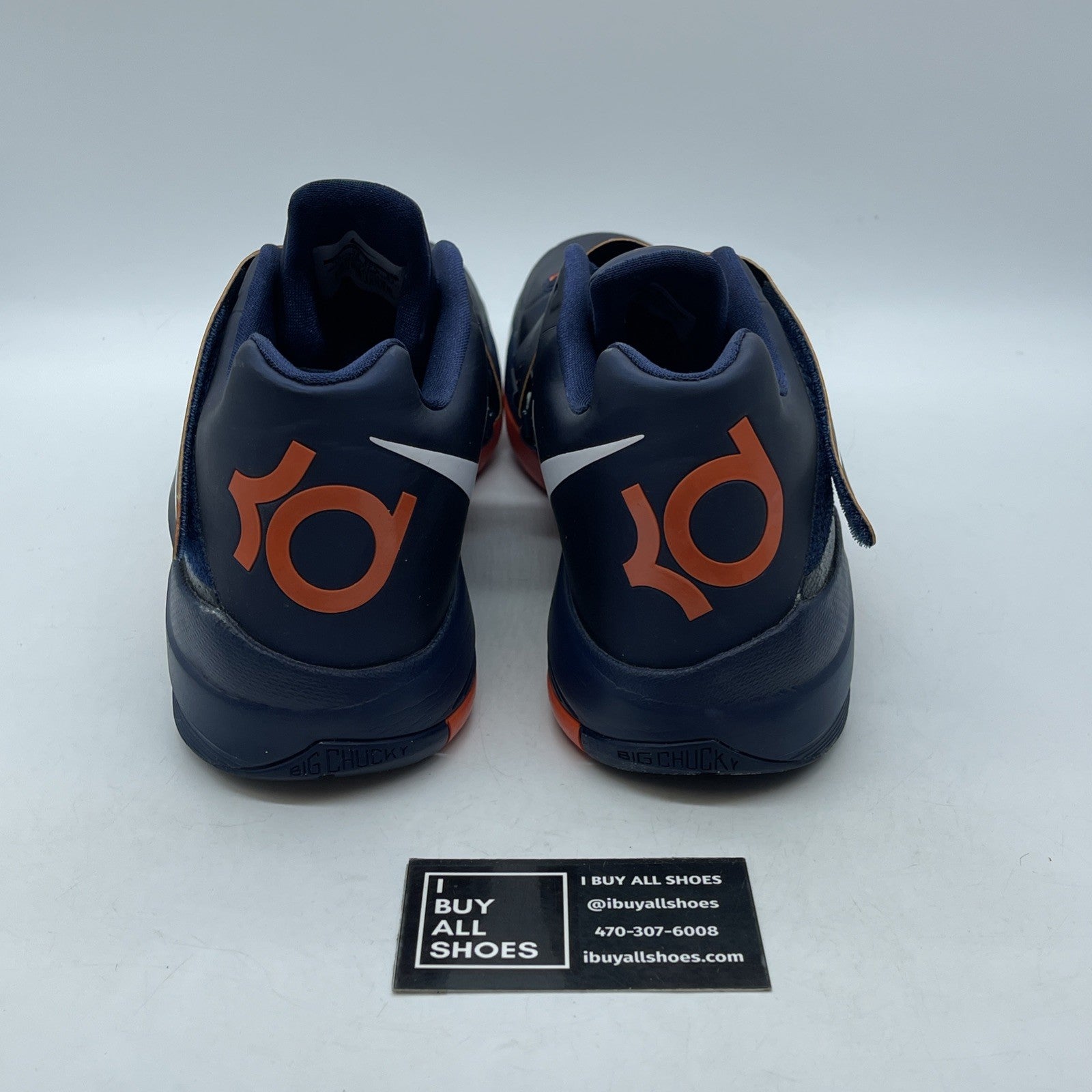 Size 13 - Nike Zoom KD 4 Midnight Navy White Orange Leather (473679-400)