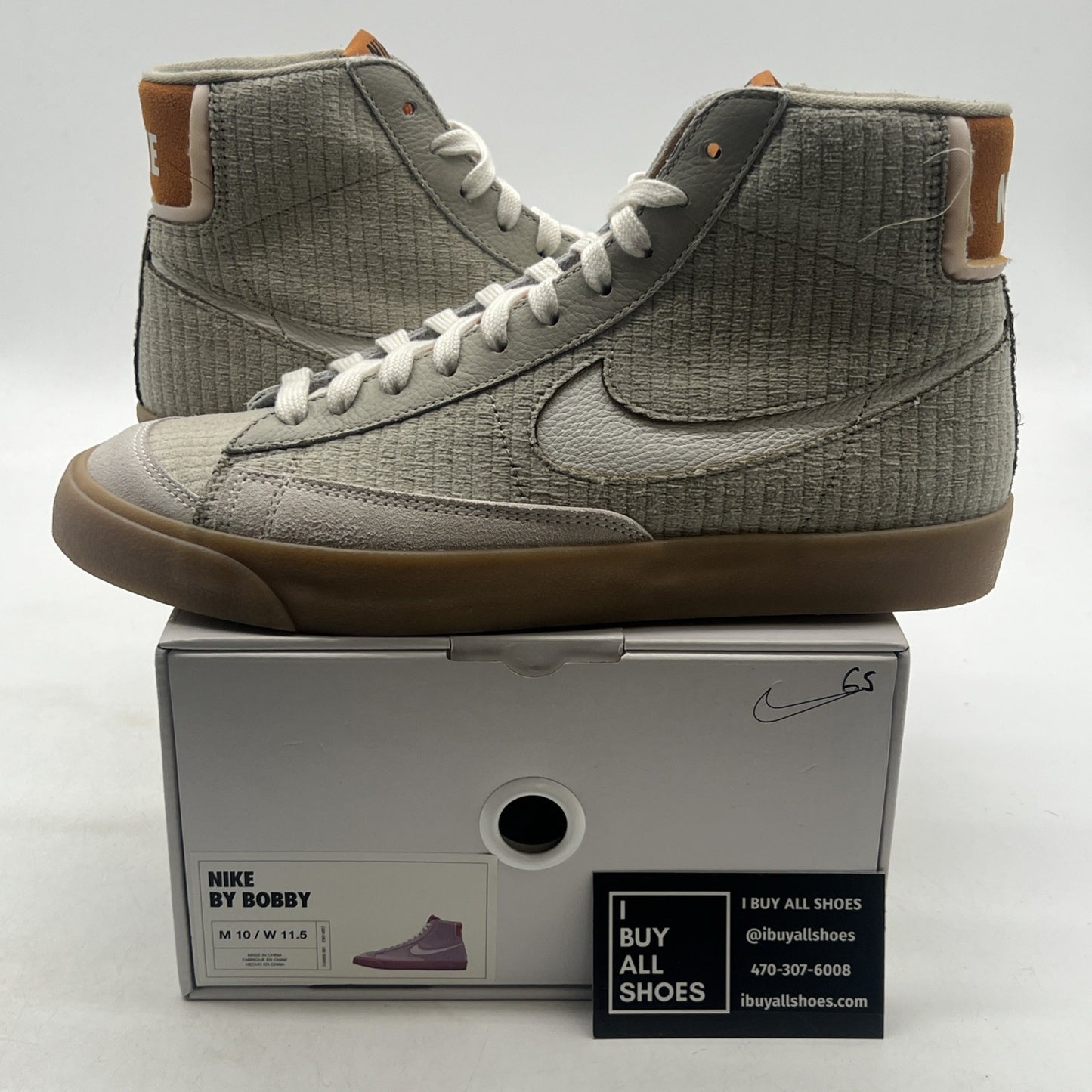 Size 10 - Nike By You ID Blazer Mid 77 Tan Gum Swoosh 2021 (DJ4859-991)