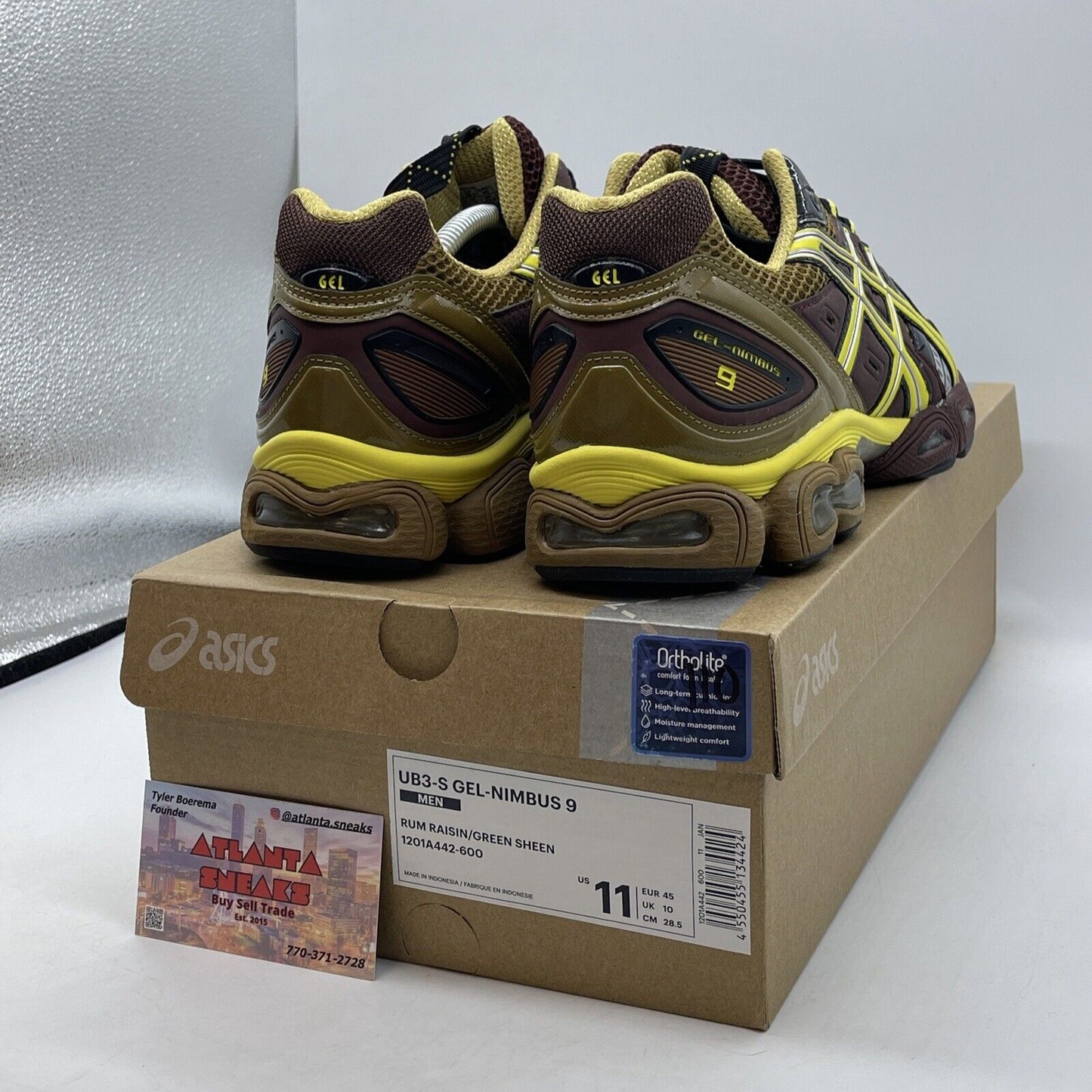 Size 11 - ASICS Kiko Kostadinov x UB3-S Gel Nimbus 9 Rum Raisin (1201A442-600)