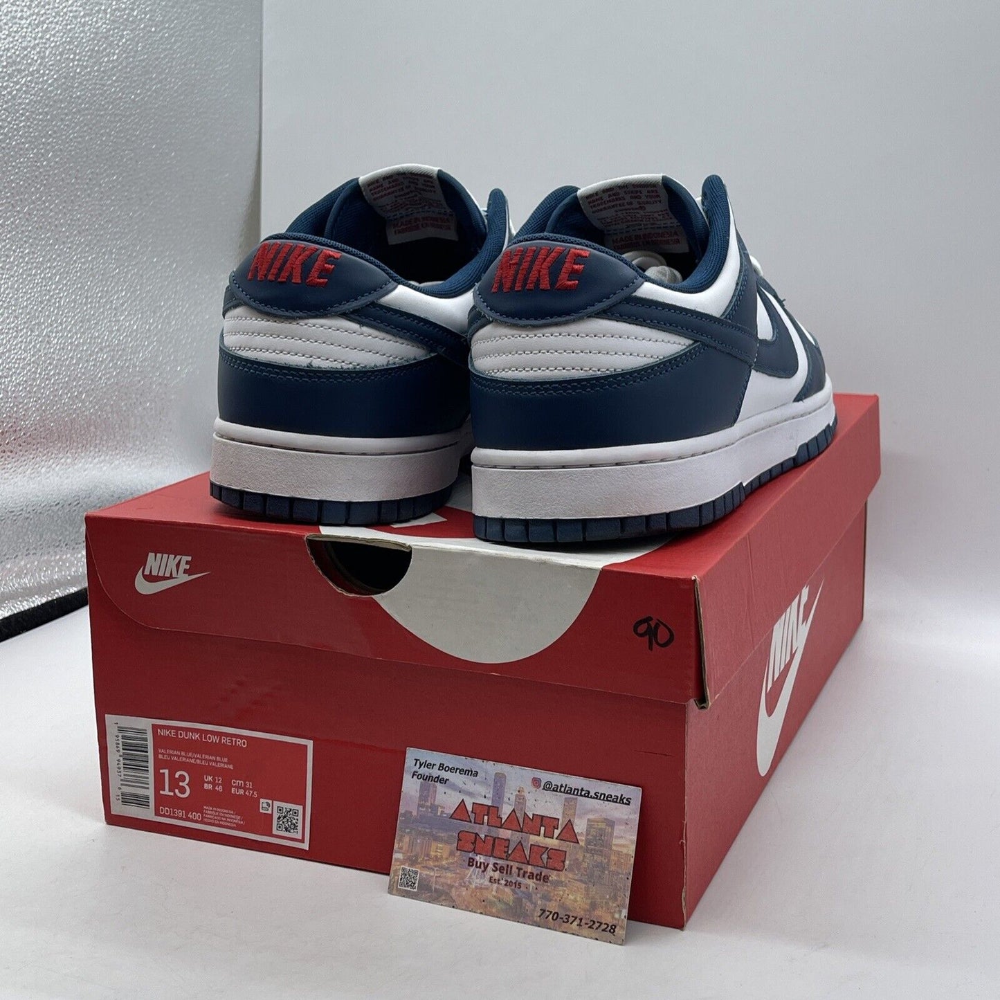 Size 13 - Nike Dunk Low Velarian Blue/White Red Leather (DD1391-400)