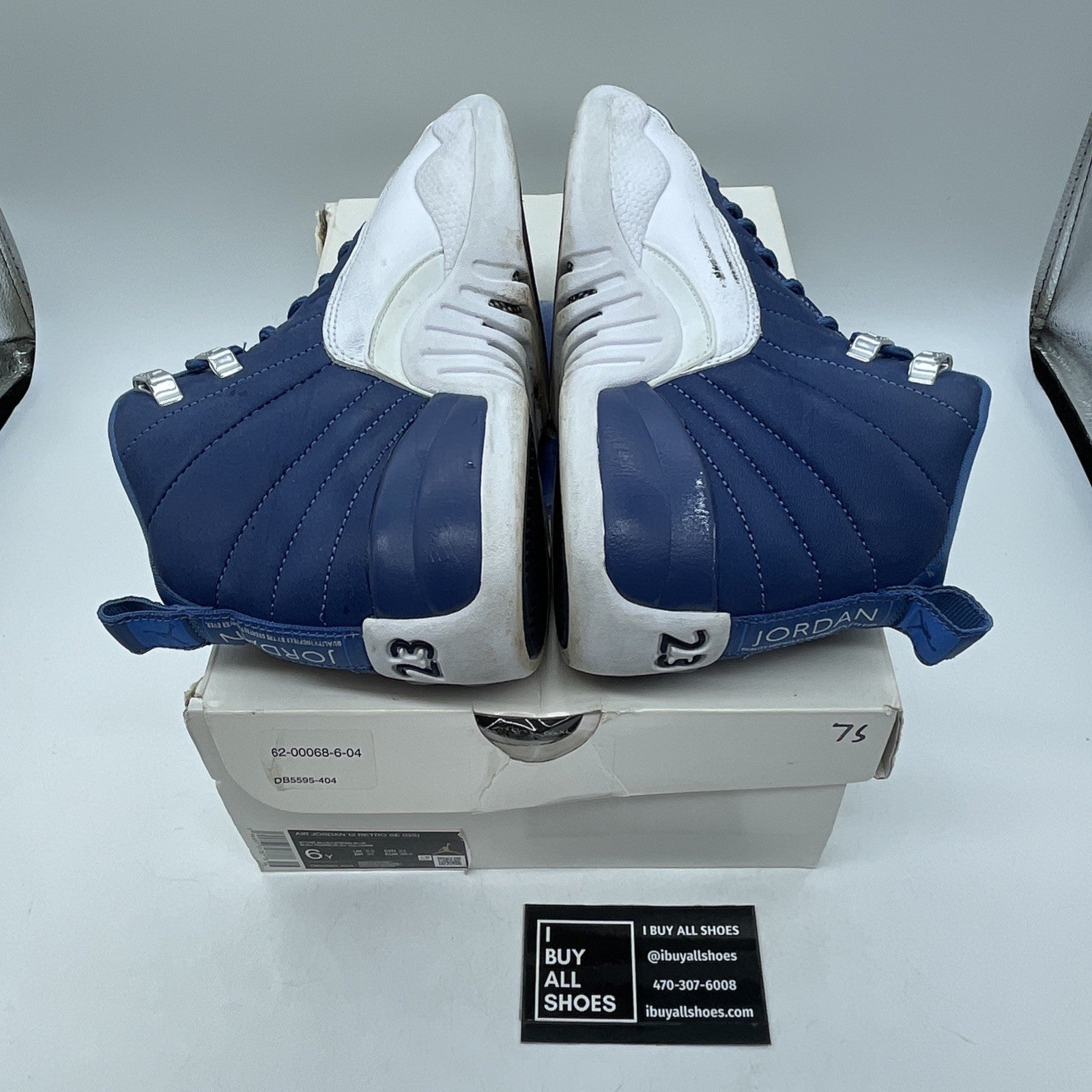 Size 6Y - Jordan 12 Retro Indigo Silver Blue White Leather (DB5595-404)