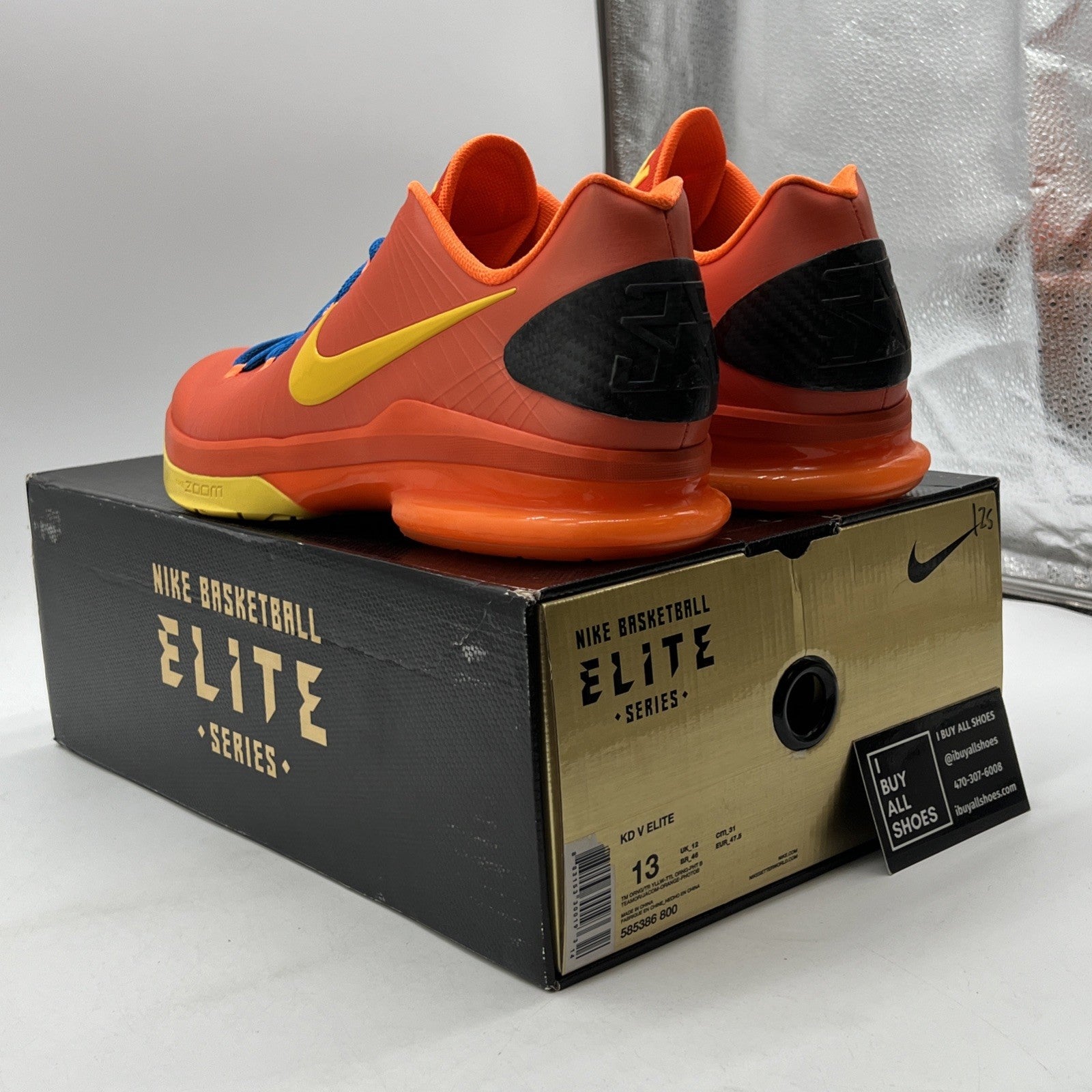 Size 13 - Nike KD 5 Elite Team Orange (585386-800)