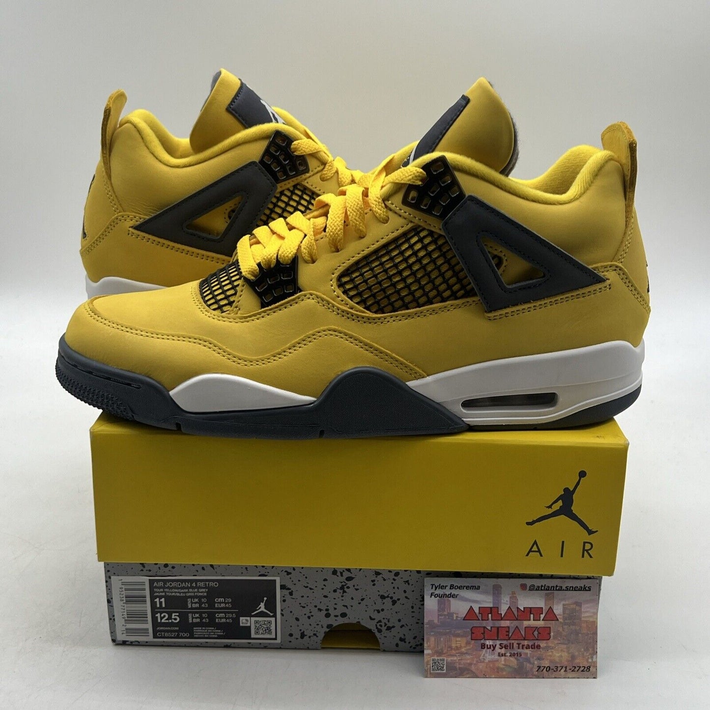 Size 11 - Jordan 4 Retro Mid Lightning Suede Grey White (CT8527-700)