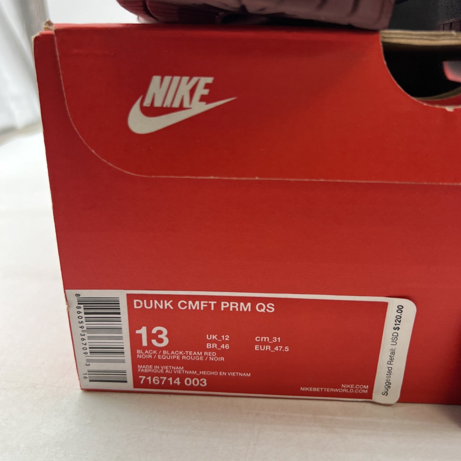 Size 13 - Nike Dunk CMFT PRM QS Coffin (716714-003)