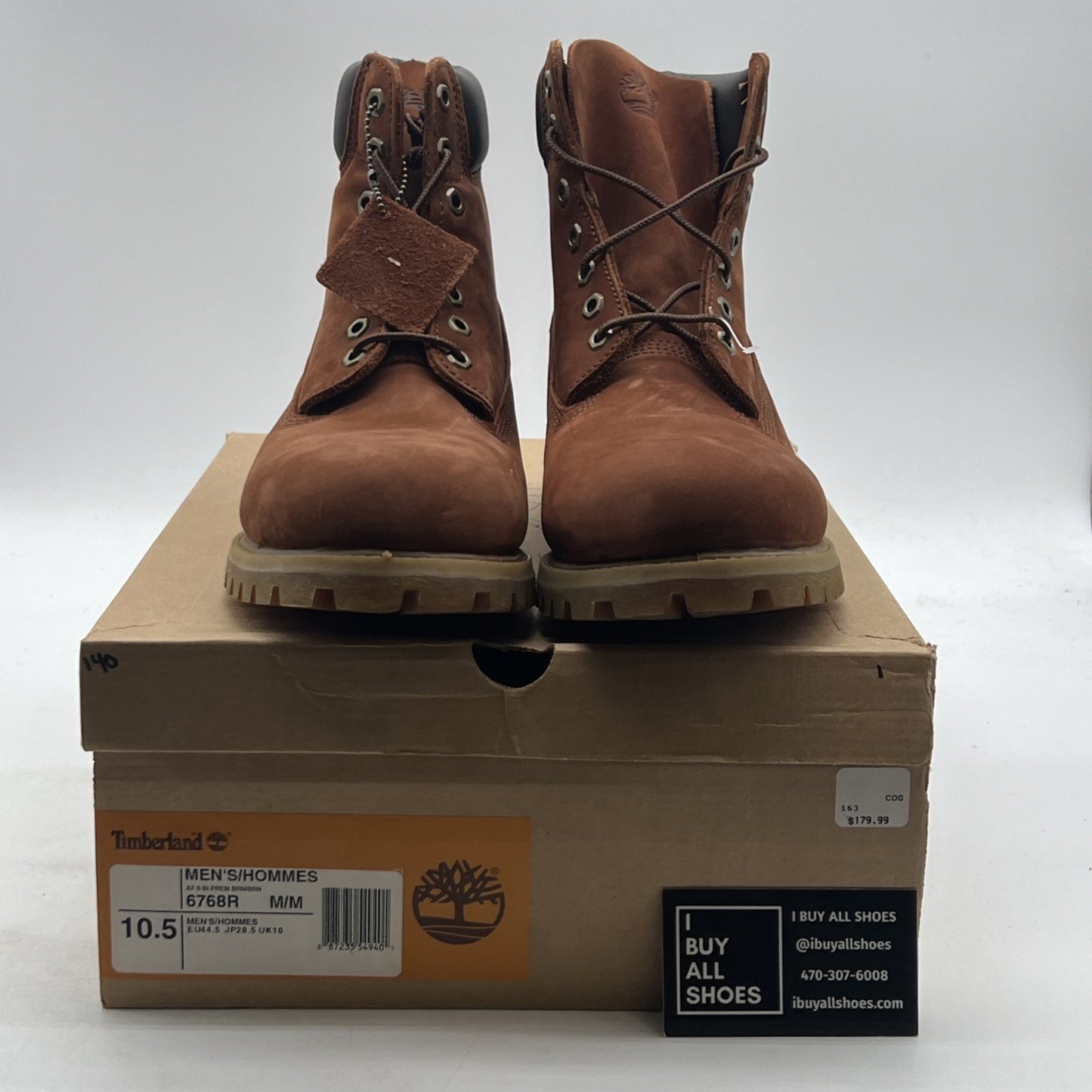 Size 10.5 - Timberland 6 Inch Premium Brown Mens Boot Waterproof Combat (6768R)