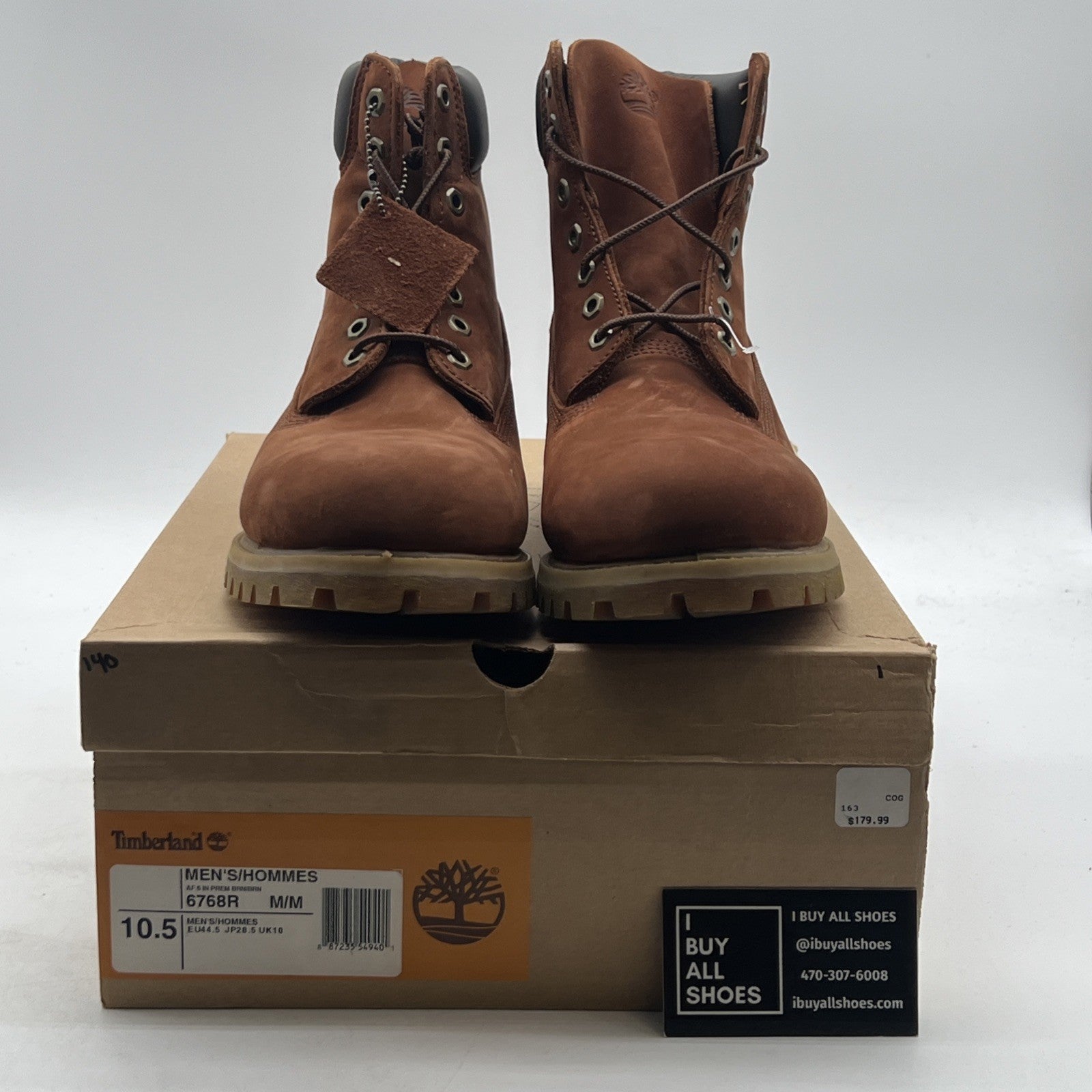 Size 10.5 - Timberland 6 Inch Premium Brown Mens Boot Waterproof Combat (6768R)