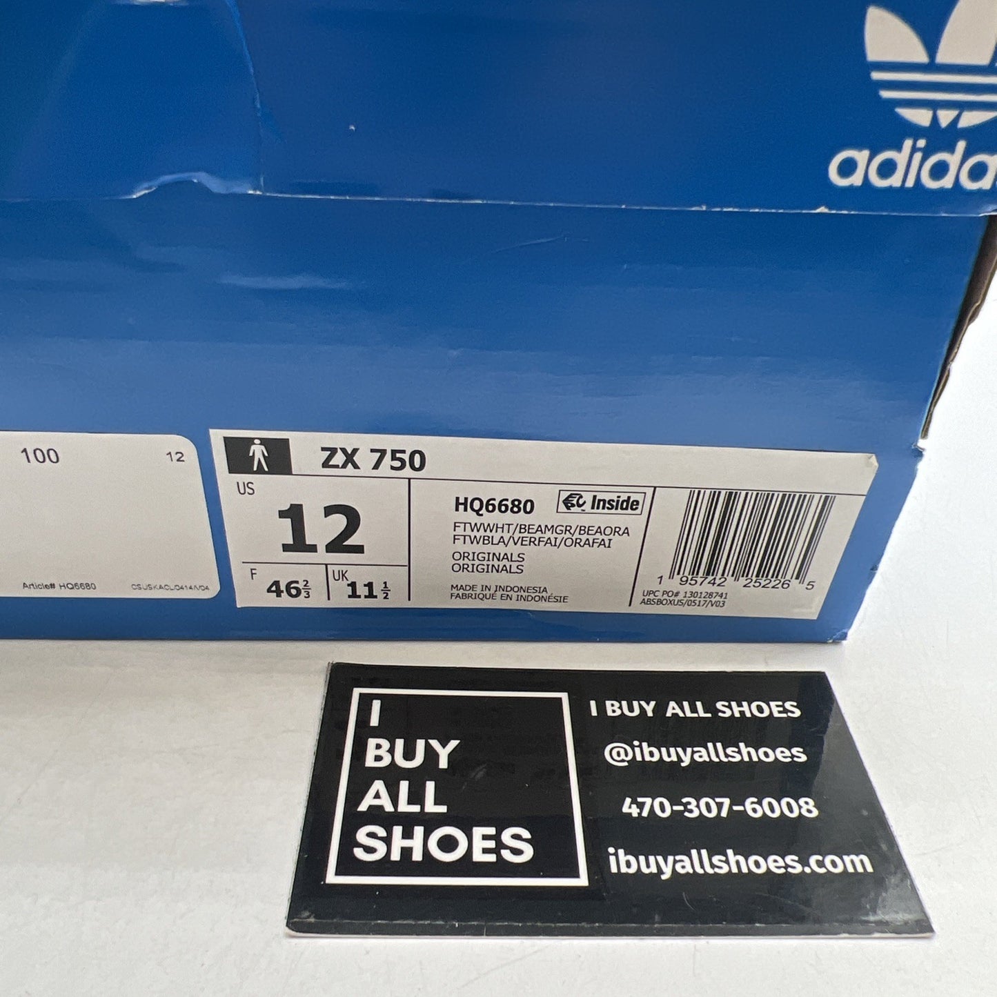 Size 12 - adidas ZX 750 White Beam Green Orange (HQ6680)