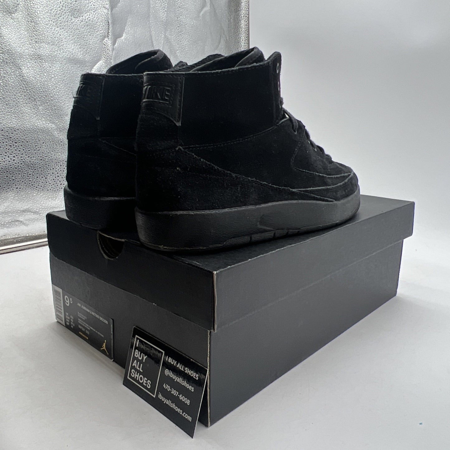 Size 9.5 - Air Jordan 2 Retro Deconstructed Triple Black (897521-010)