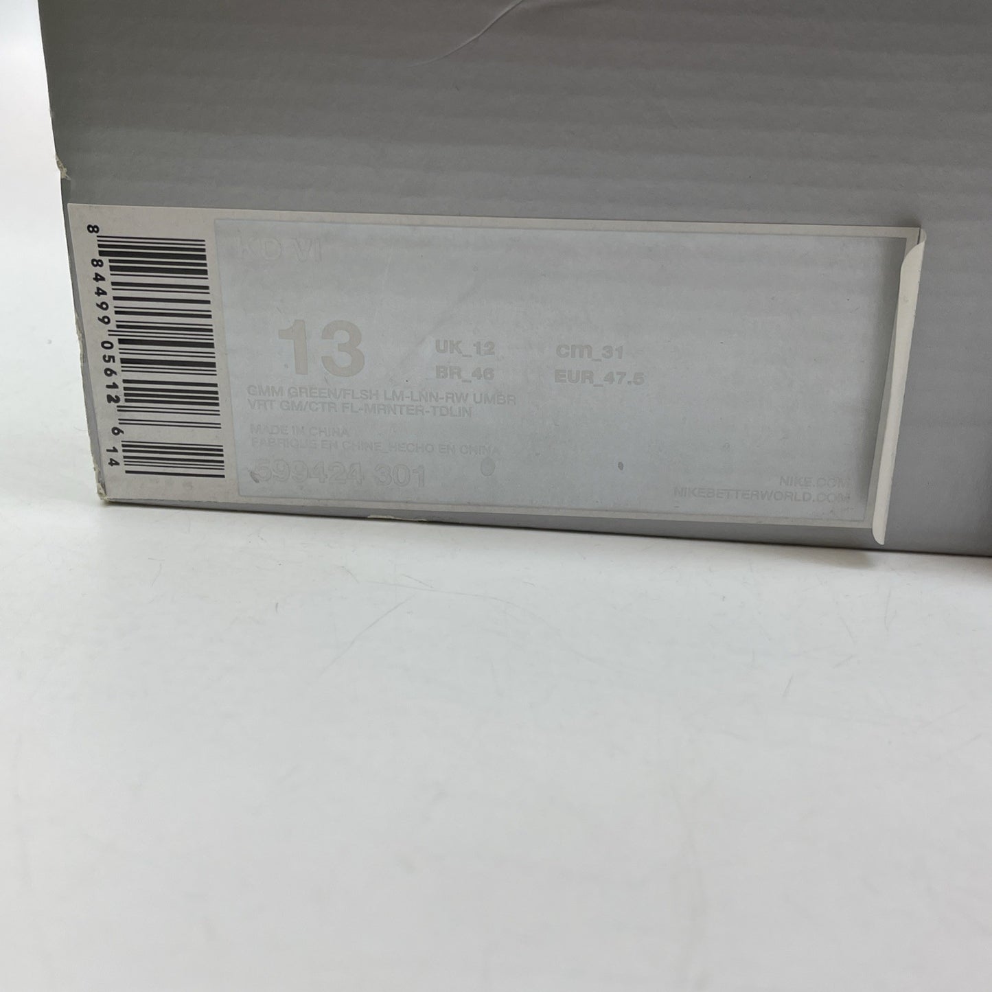 Size 13 - Nike KD 6 Bamboo Green Brown Leather (599424-301)