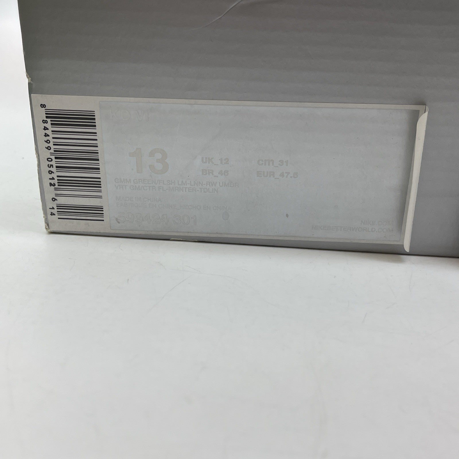 Size 13 - Nike KD 6 Bamboo Green Brown Leather (599424-301)