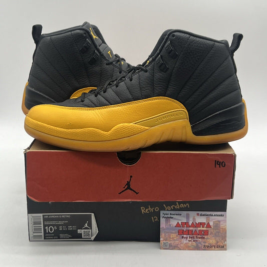 Size 10.5 - Jordan 12 Retro University Gold 2020 Black Yellow Leather 130690-070