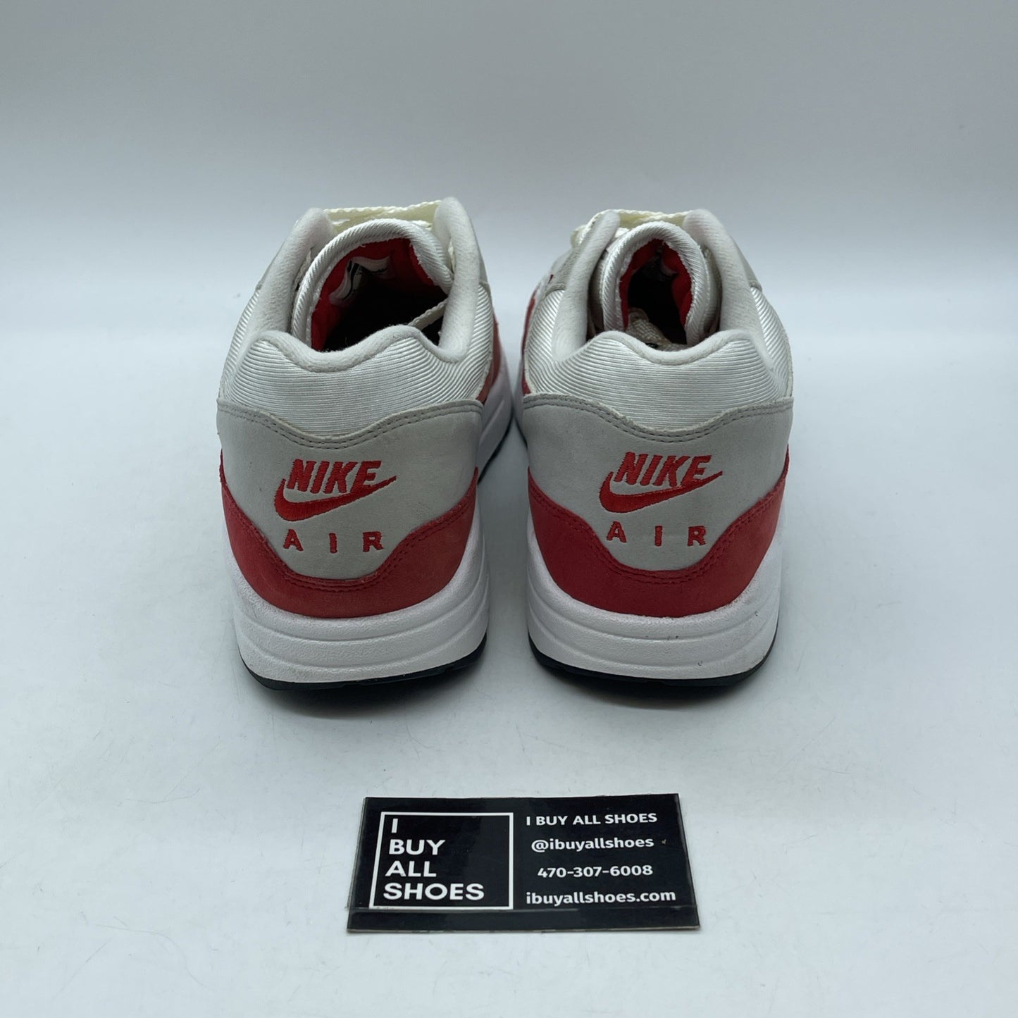 Size 12 - Nike Air Max 1 OG Anniversary Red Grey White Suede (908375-100)