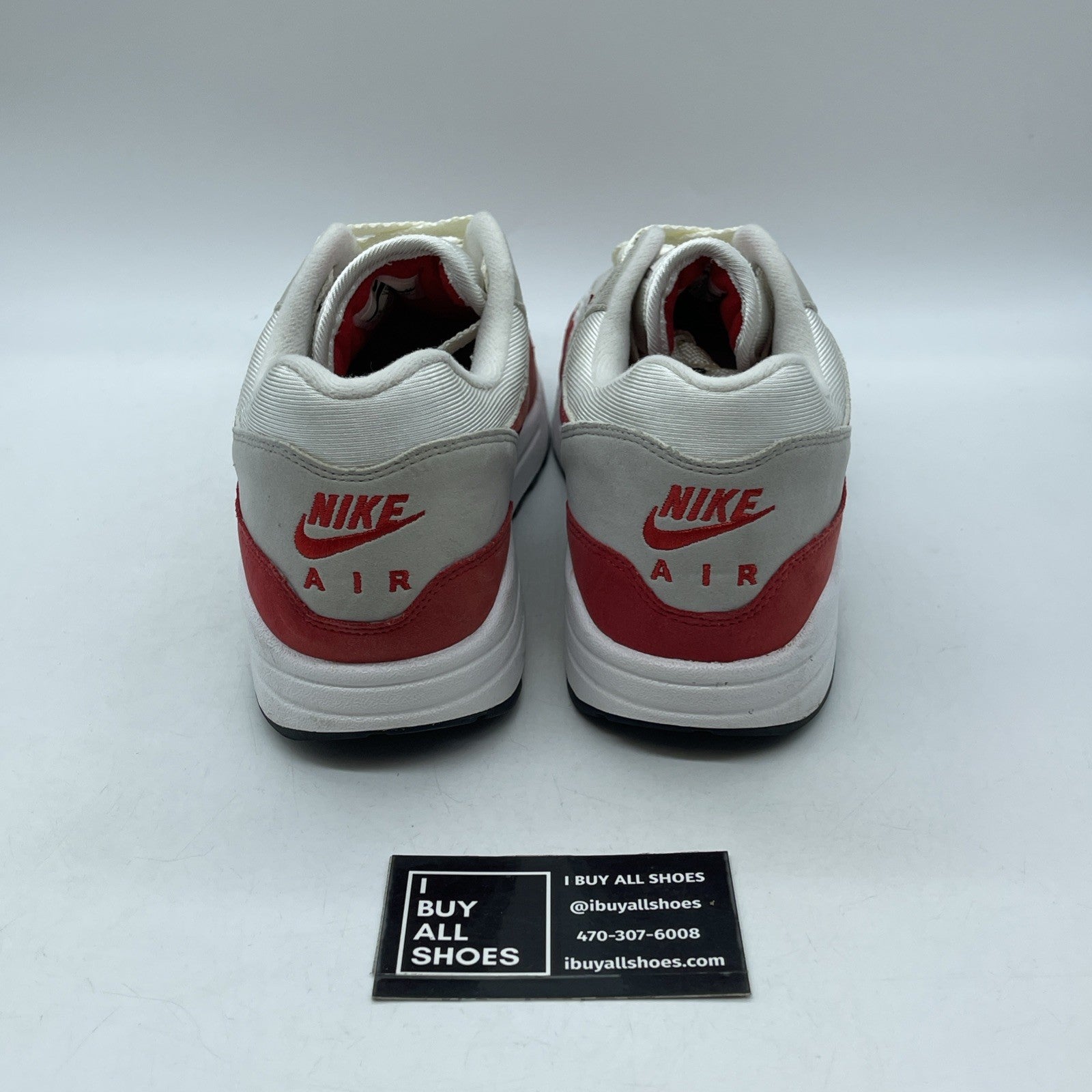 Size 12 - Nike Air Max 1 OG Anniversary Red Grey White Suede (908375-100)