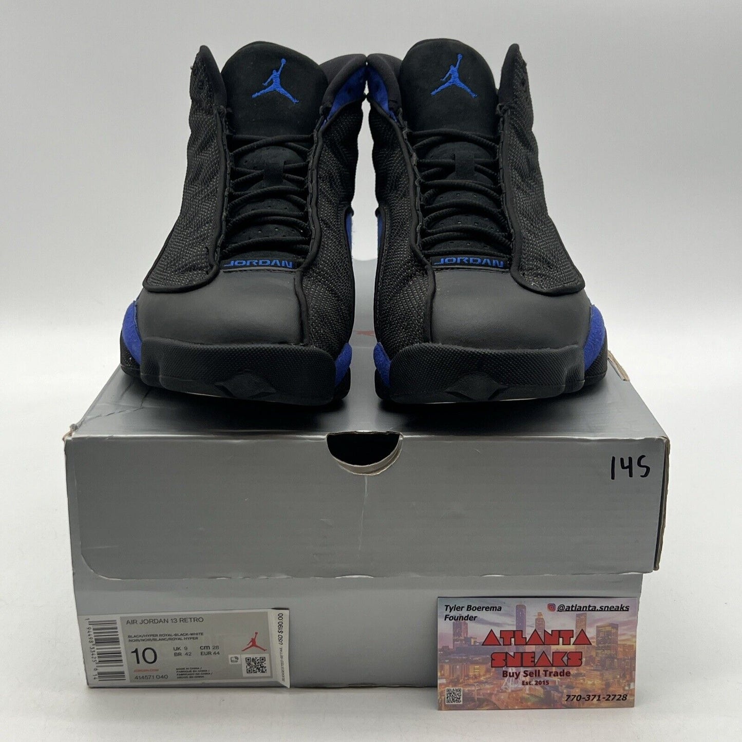 Size 10 - Jordan 13 Retro Hyper Royal 2020 Black Leather Suede (414571-040)