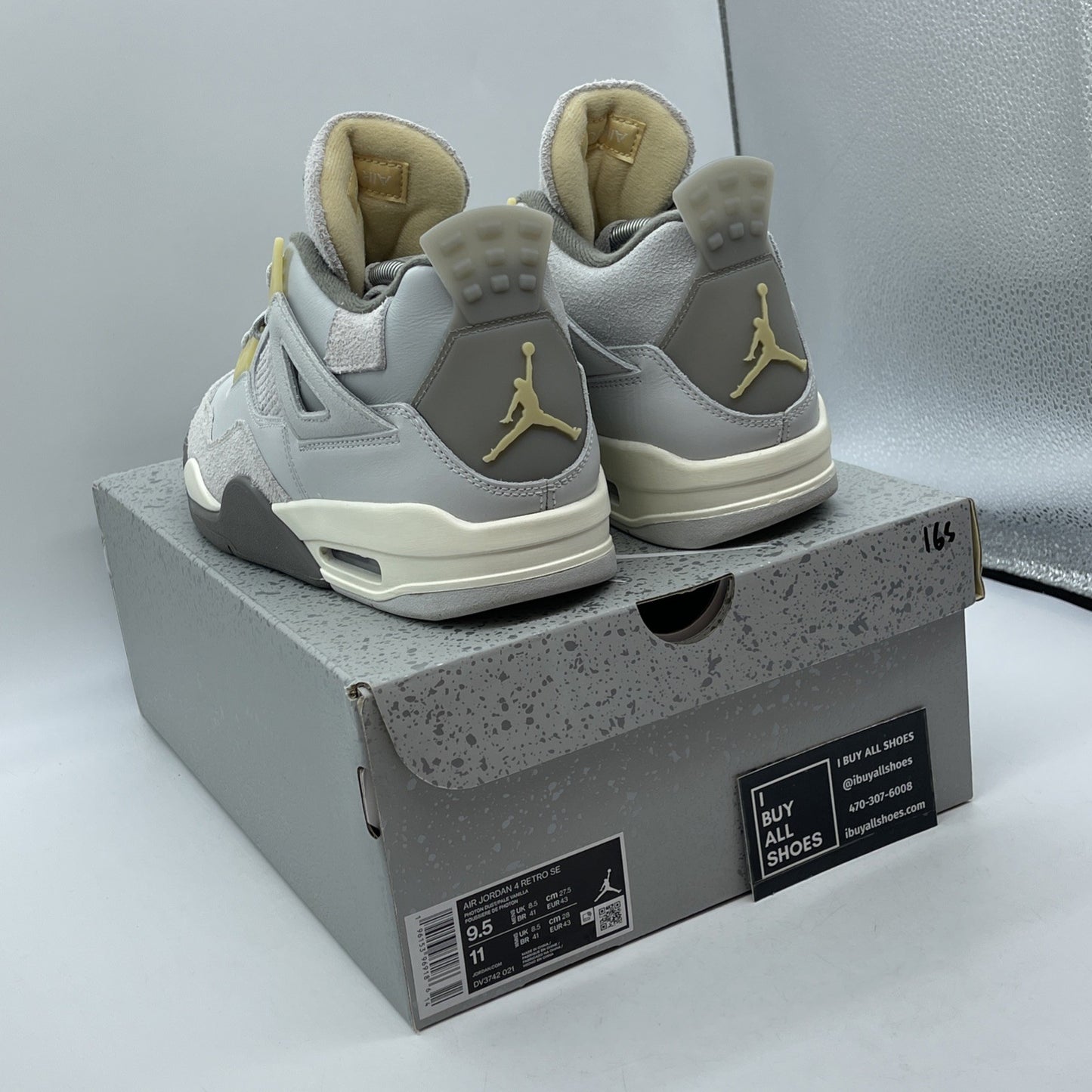 Size 9.5 - Jordan 4 Retro SE Low Craft Grey Suede Leather (DV3742-021)