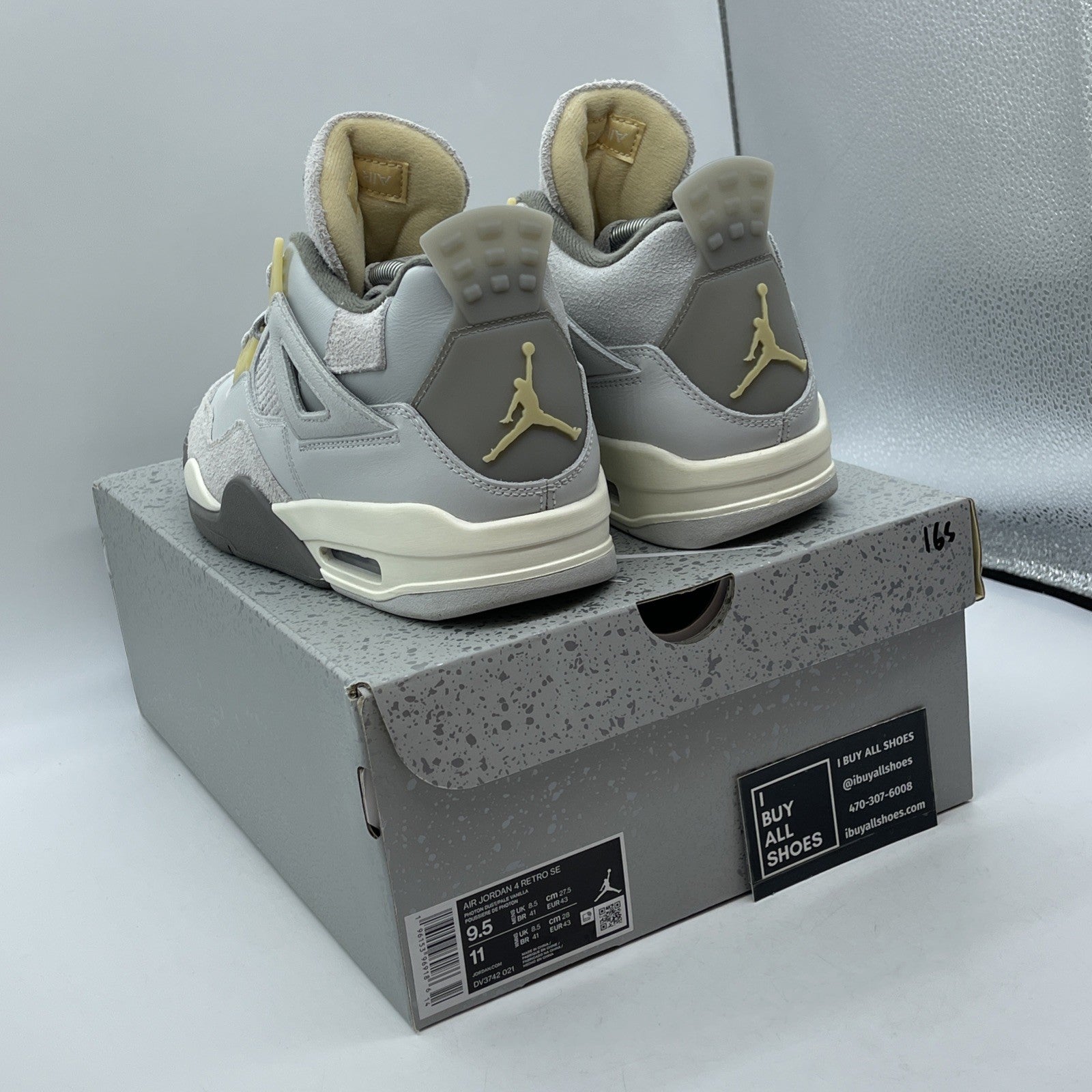 Size 9.5 - Jordan 4 Retro SE Low Craft Grey Suede Leather (DV3742-021)