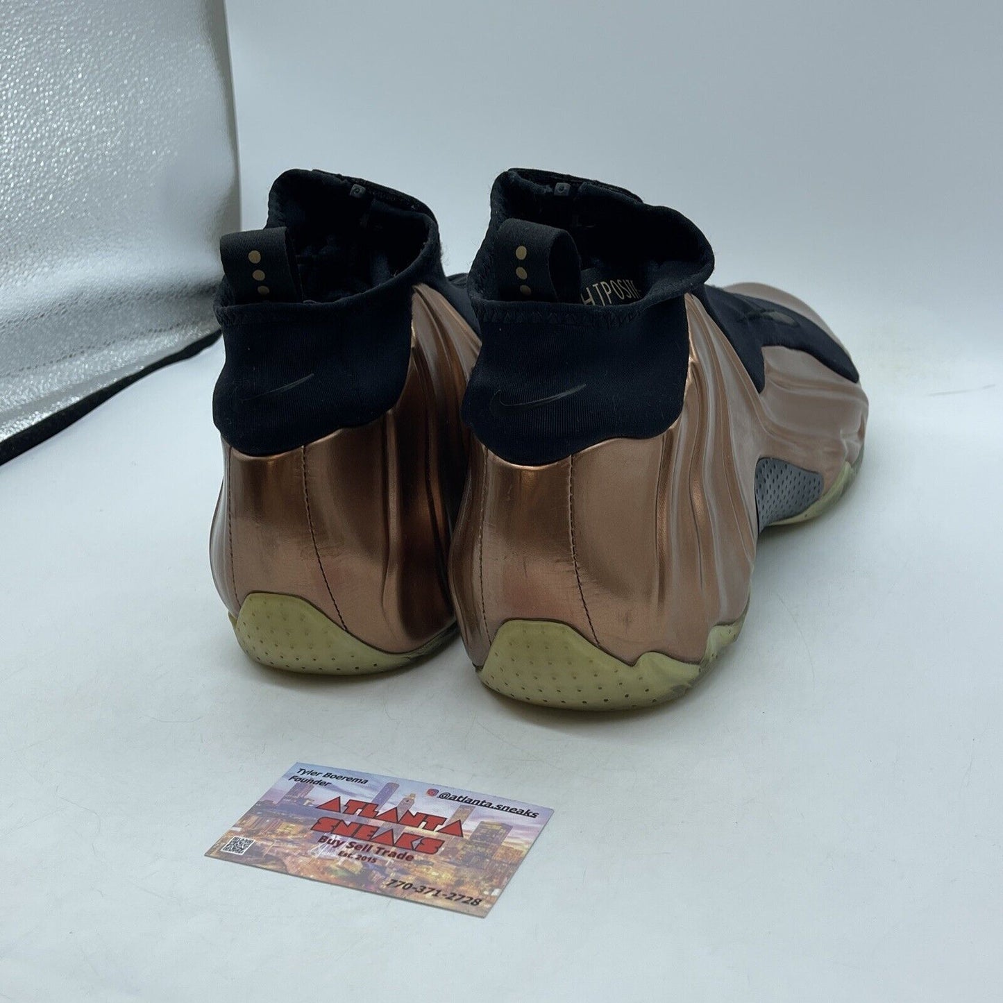 Size 11 - Nike Air Flightposite 2014 Prm Copper Leather Black Suede (658109-800)