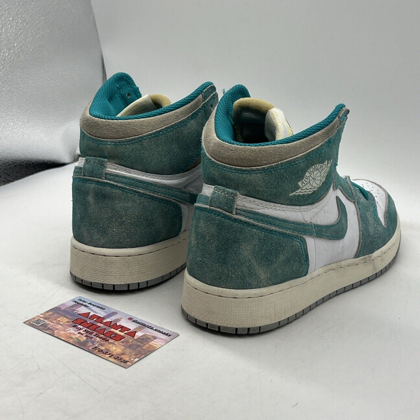 Size 5Y - Jordan 1 Retro OG High Turbo Green White Leather (575441-311)