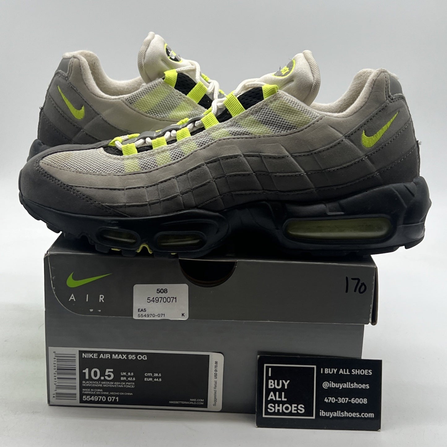 Size 10.5 - Nike Air Max 95 OG 2015 Neon (554970-071)