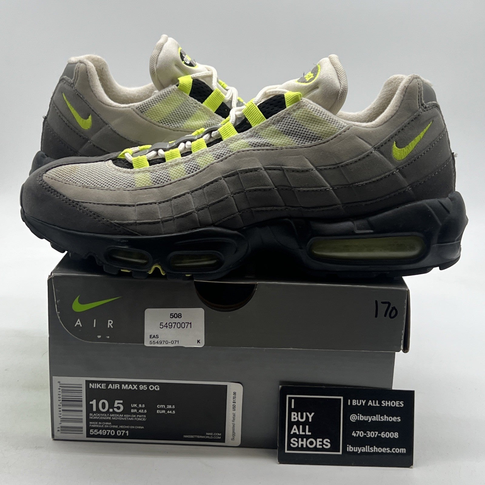Size 10.5 - Nike Air Max 95 OG 2015 Neon (554970-071)