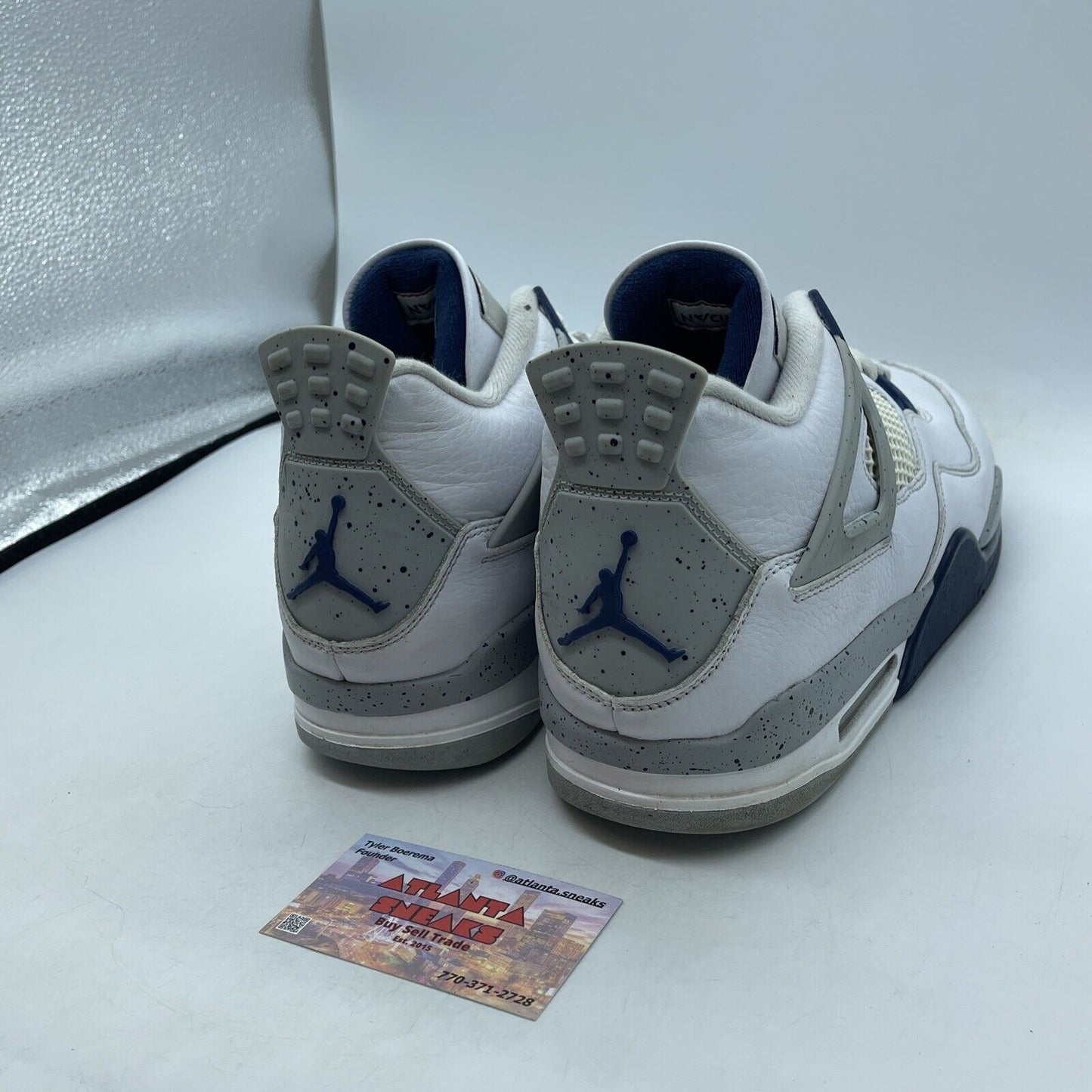 Size 12 - Jordan 4 Retro Mid Midnight Navy White Leather (DH6927-140)