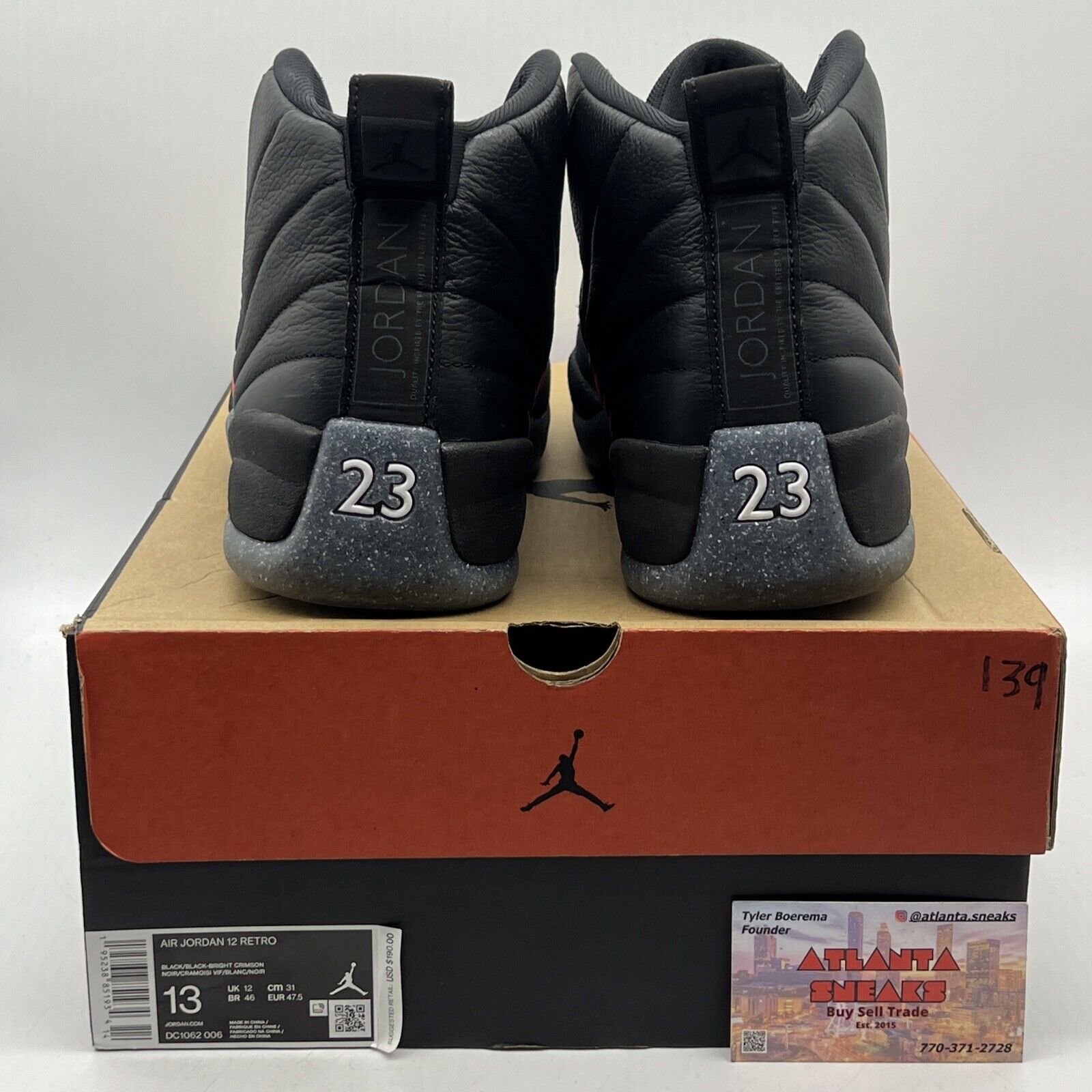 Size 13 - Air Jordan 12 Utility Grind Black Grey Leather (DC1062-006)