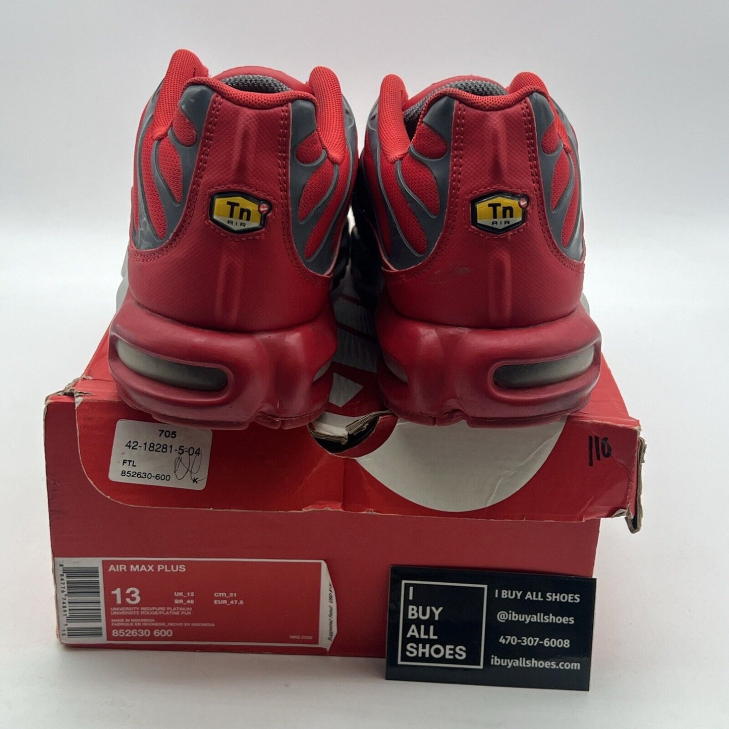 Size 13 - Nike Air Max Plus Red Pure Platinum (852630-600)