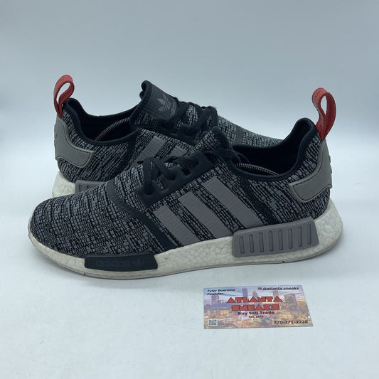 Size 13 - adidas NMD_R1 Glitch Black Grey White Red Suede Leather (BB2884)