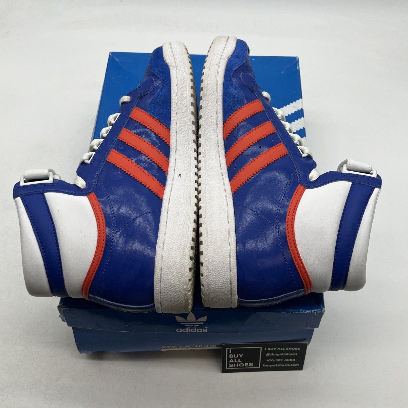 Size 11 - Adidas Concord Blue Leather High Top Sneaker (663510)