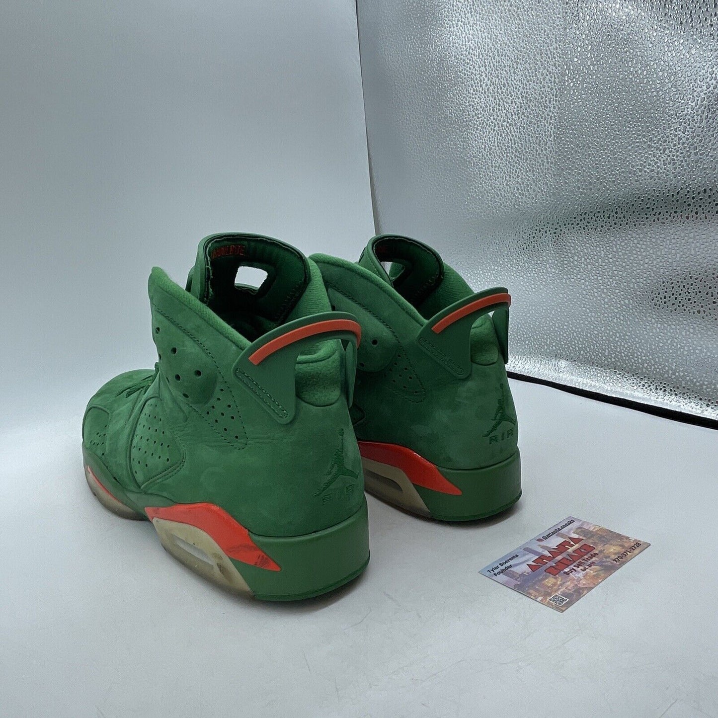 Size 11.5 - Air Jordan 6 Retro NRG Green Suede Gatorade Orange (AJ5986-335)